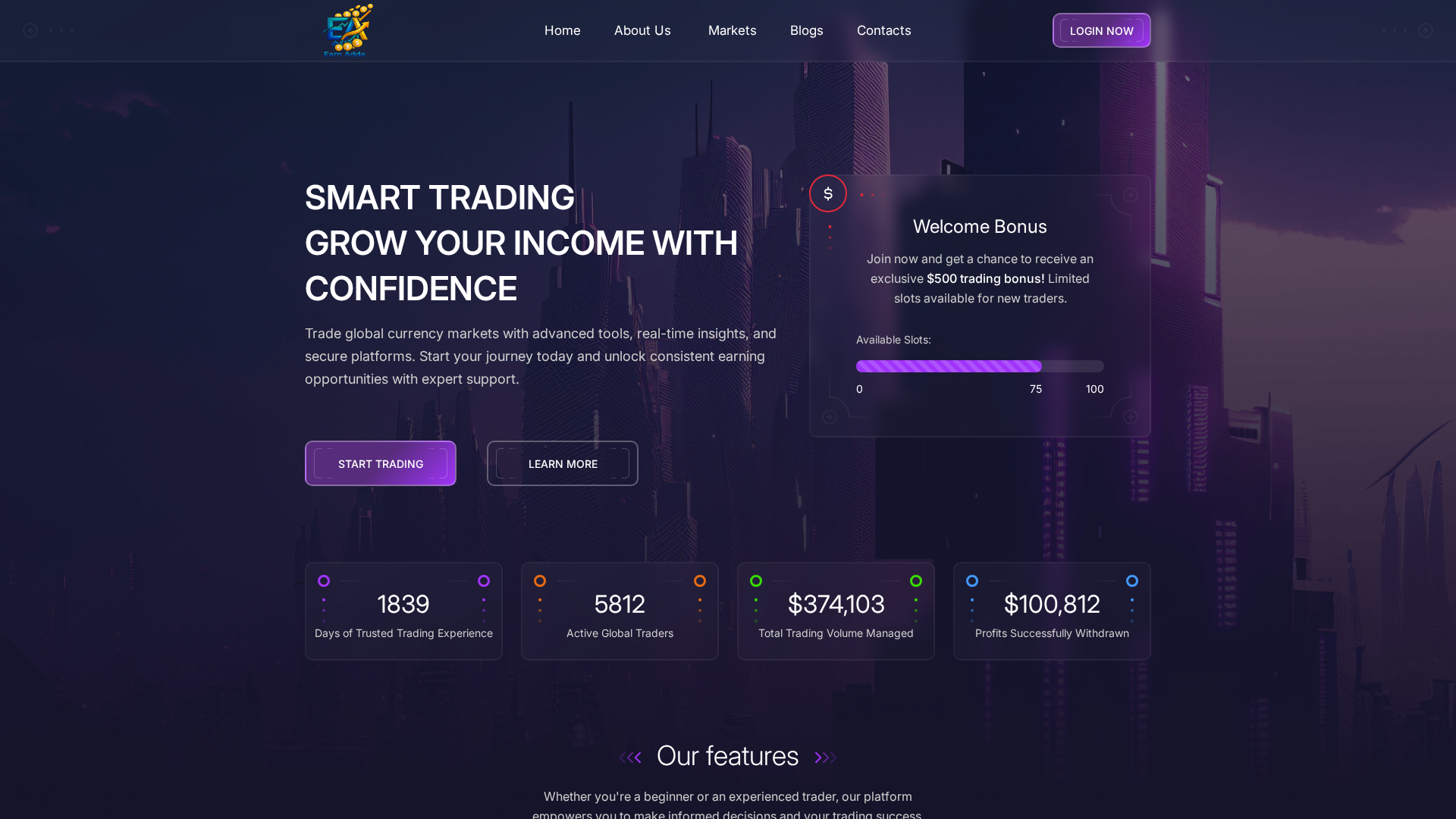 Screenshot of earnadda.com