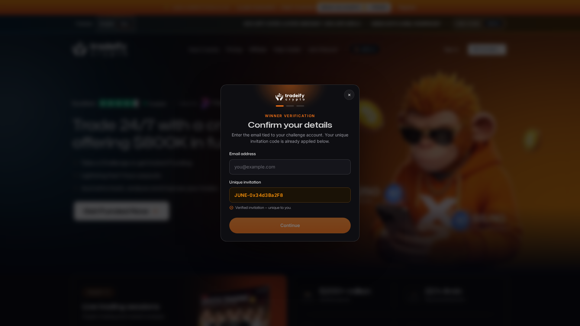 Screenshot of tradefycrypto.cc
