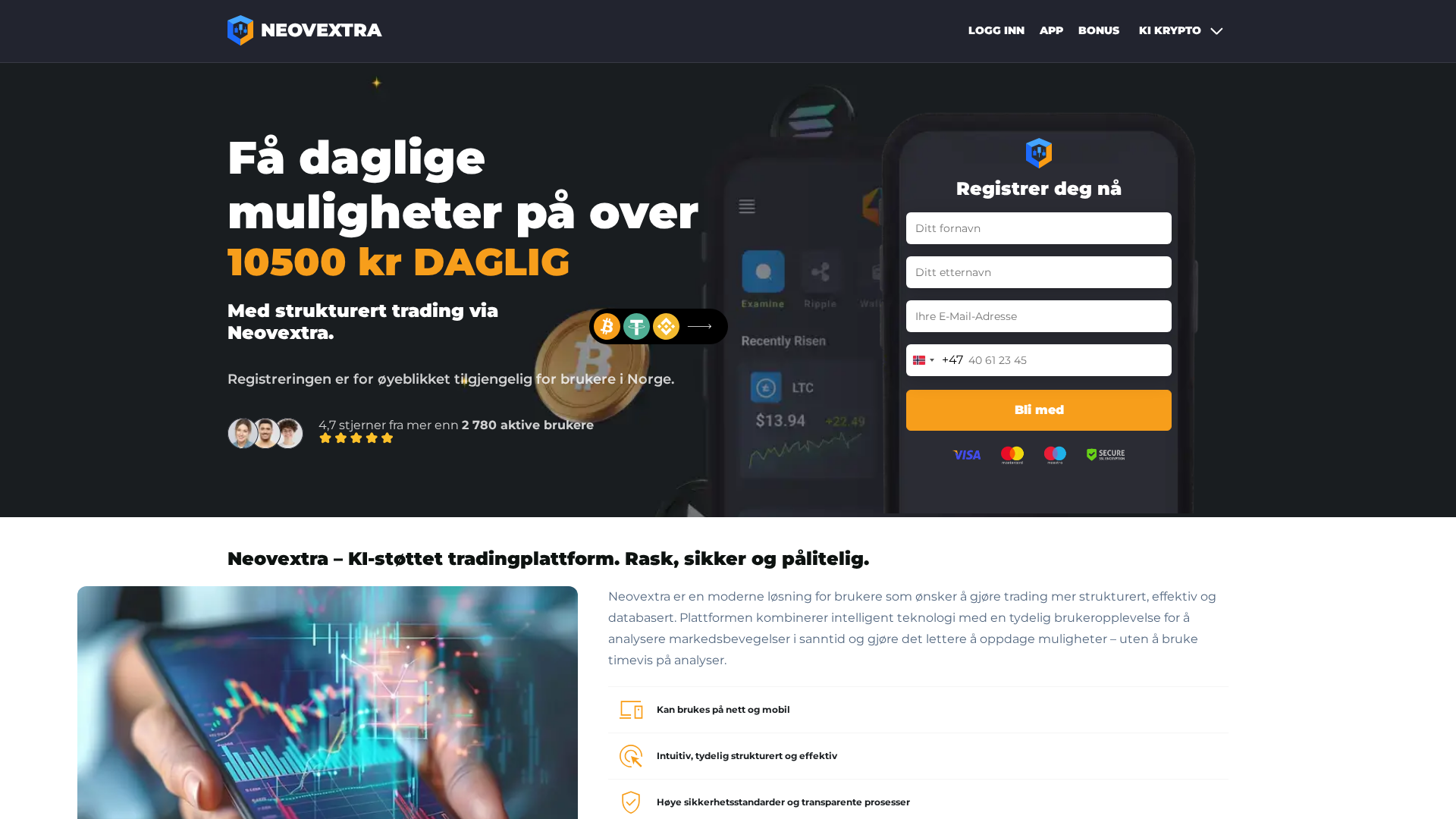 Screenshot of neovextra-no.com