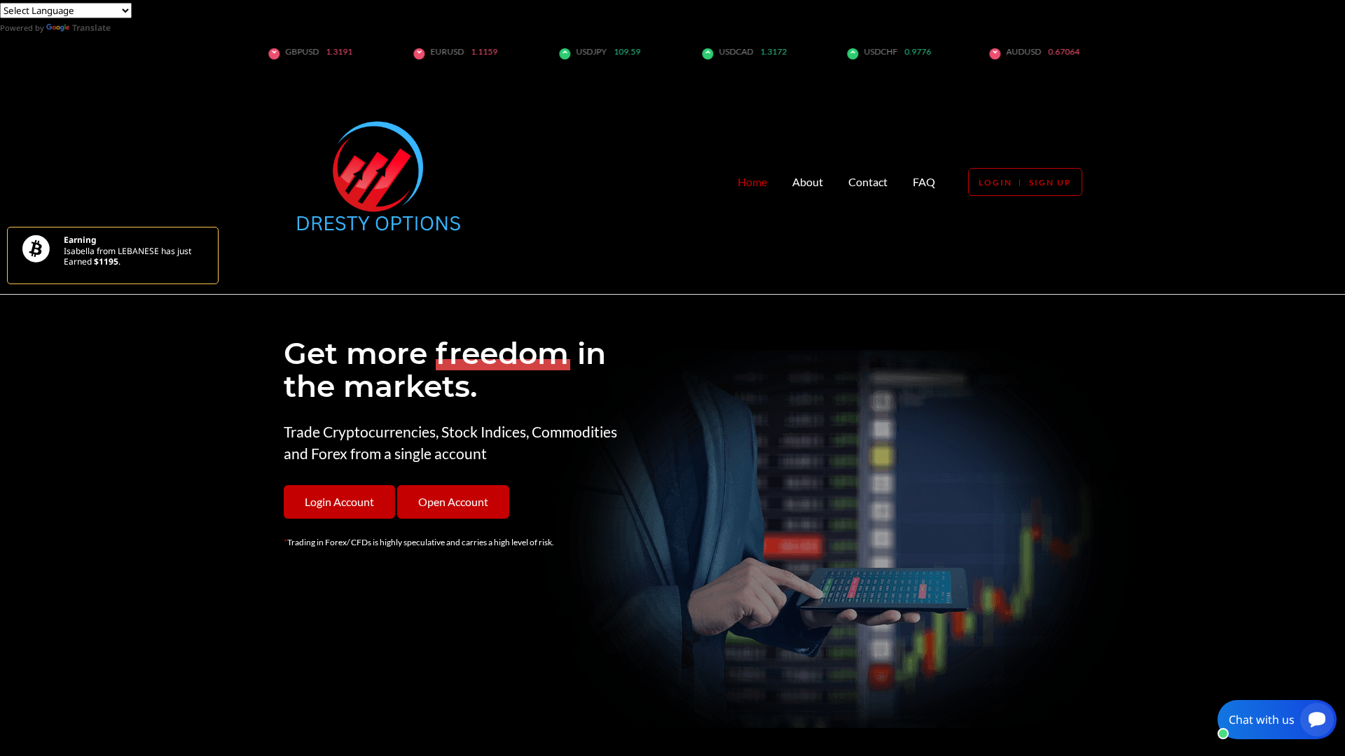 Screenshot of drestyoptions.live