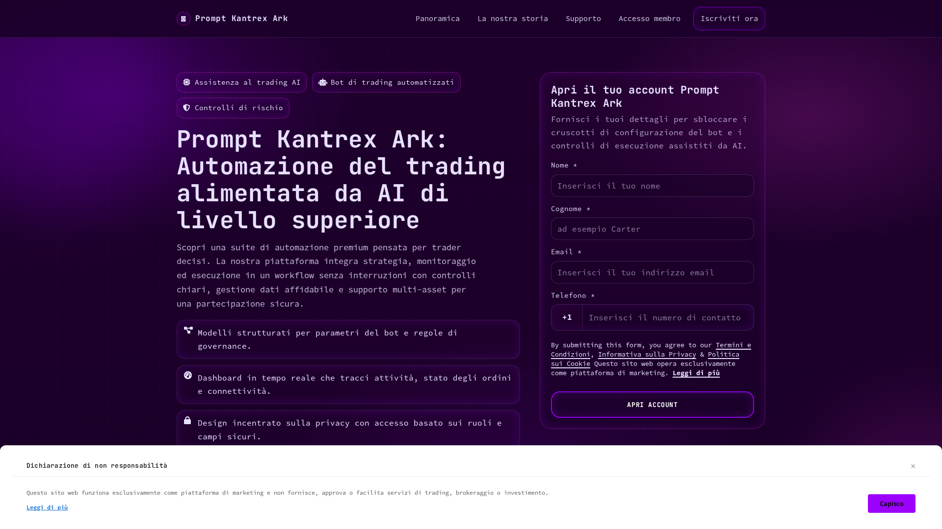 Screenshot of promptkantrexark.digital