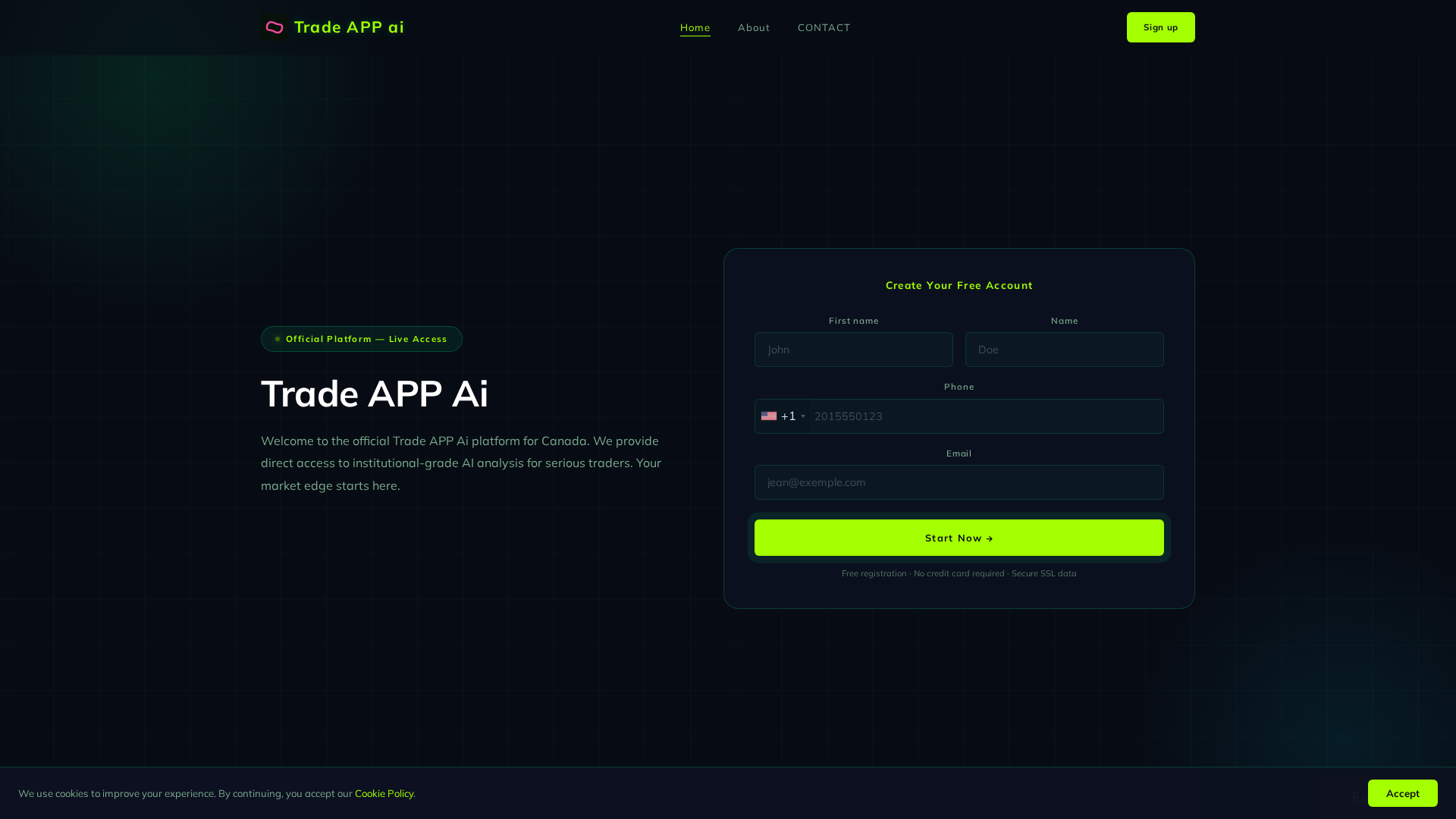 Screenshot of tradeappai.org