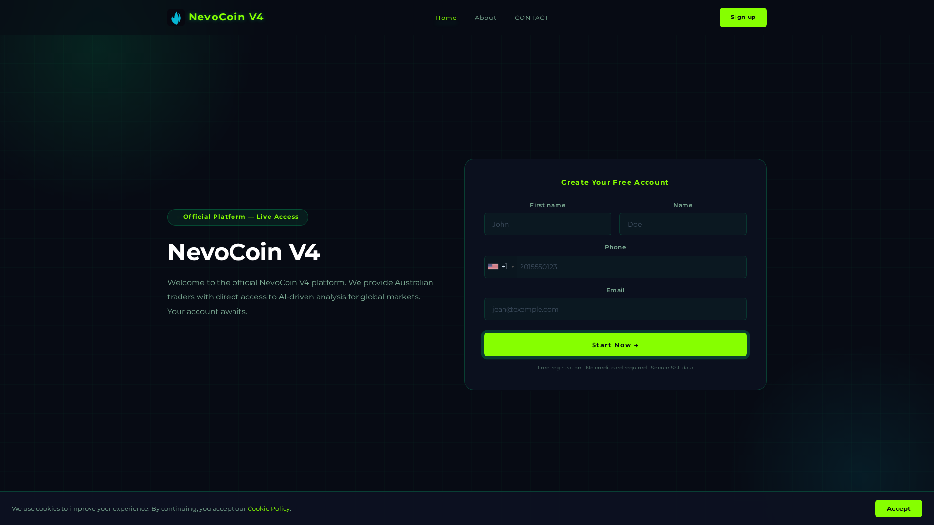 Screenshot of nevocoinv4.com