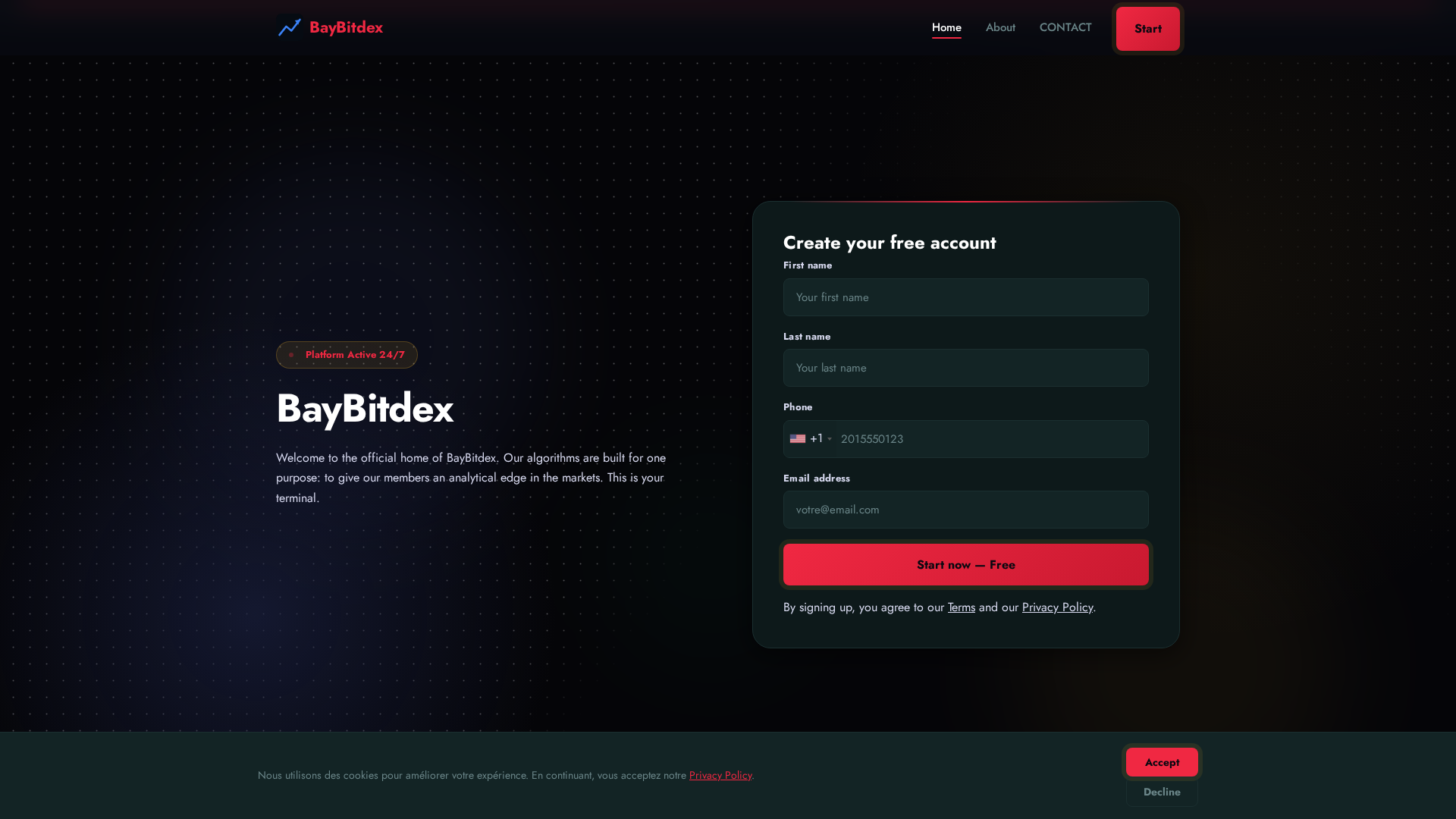 Screenshot of baybitdex.org
