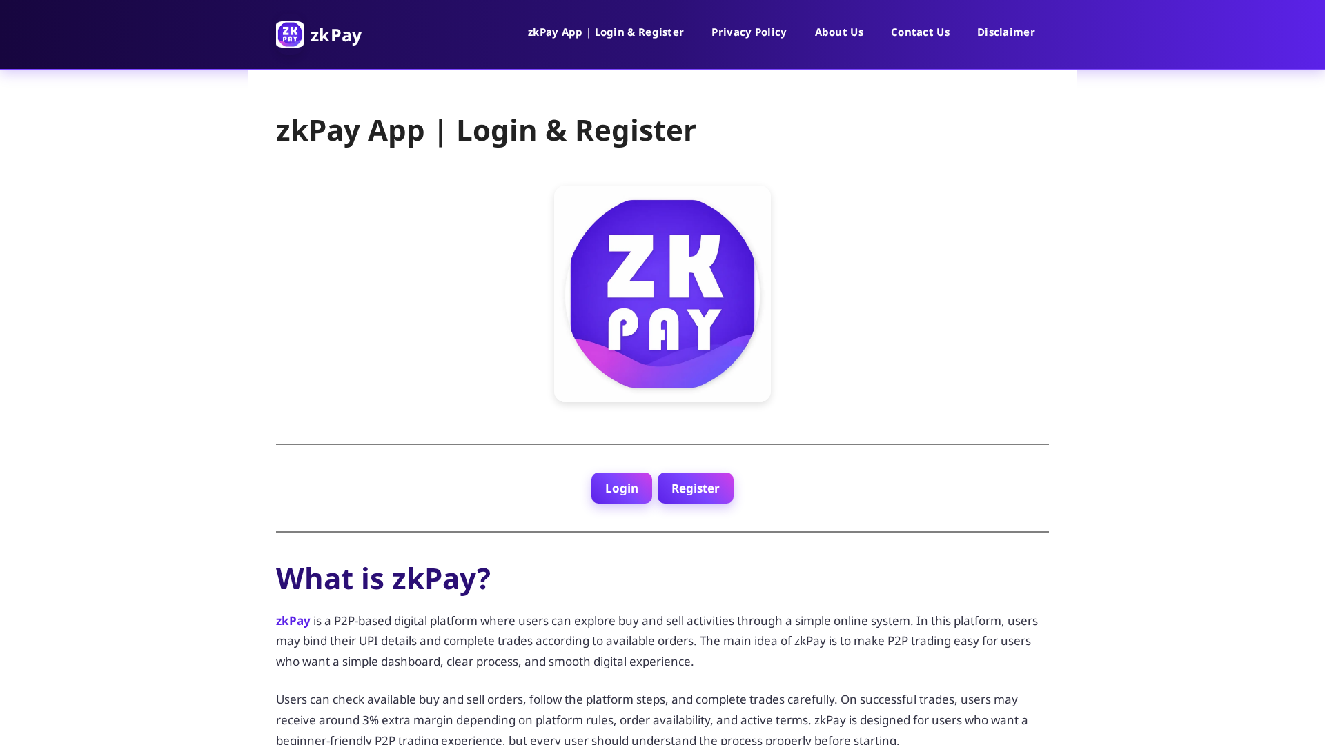 Screenshot of zkpay.co.in