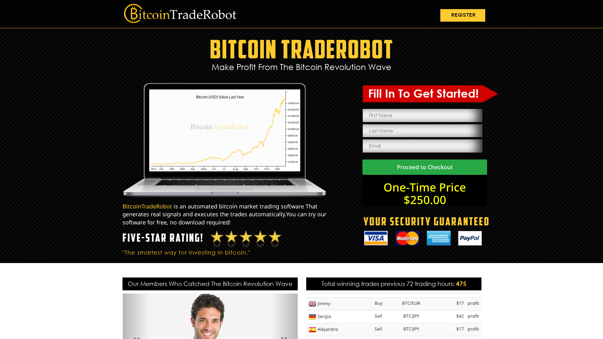 Screenshot of bitcointraderobot.cc