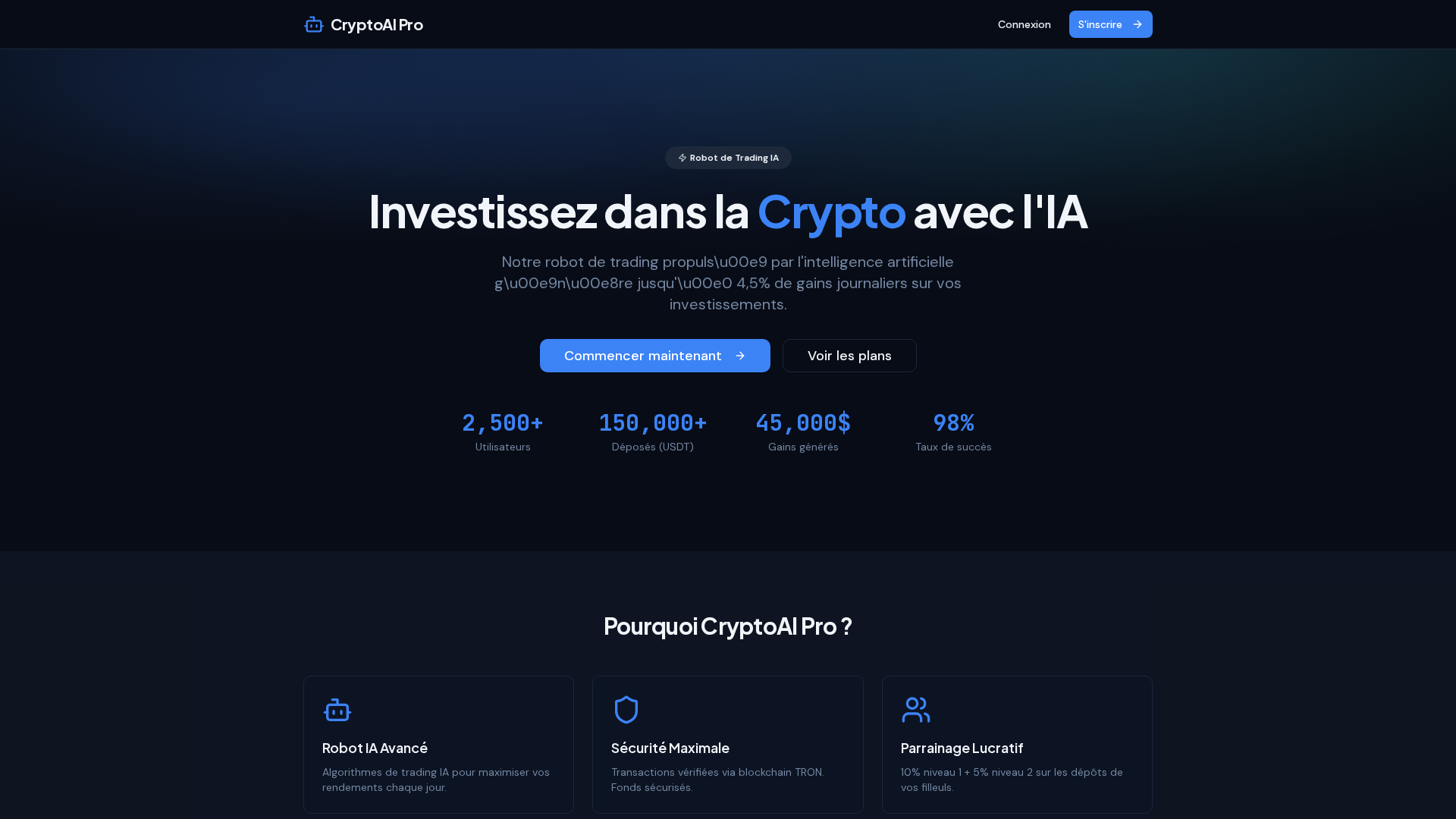Screenshot of cryptoaipro.site