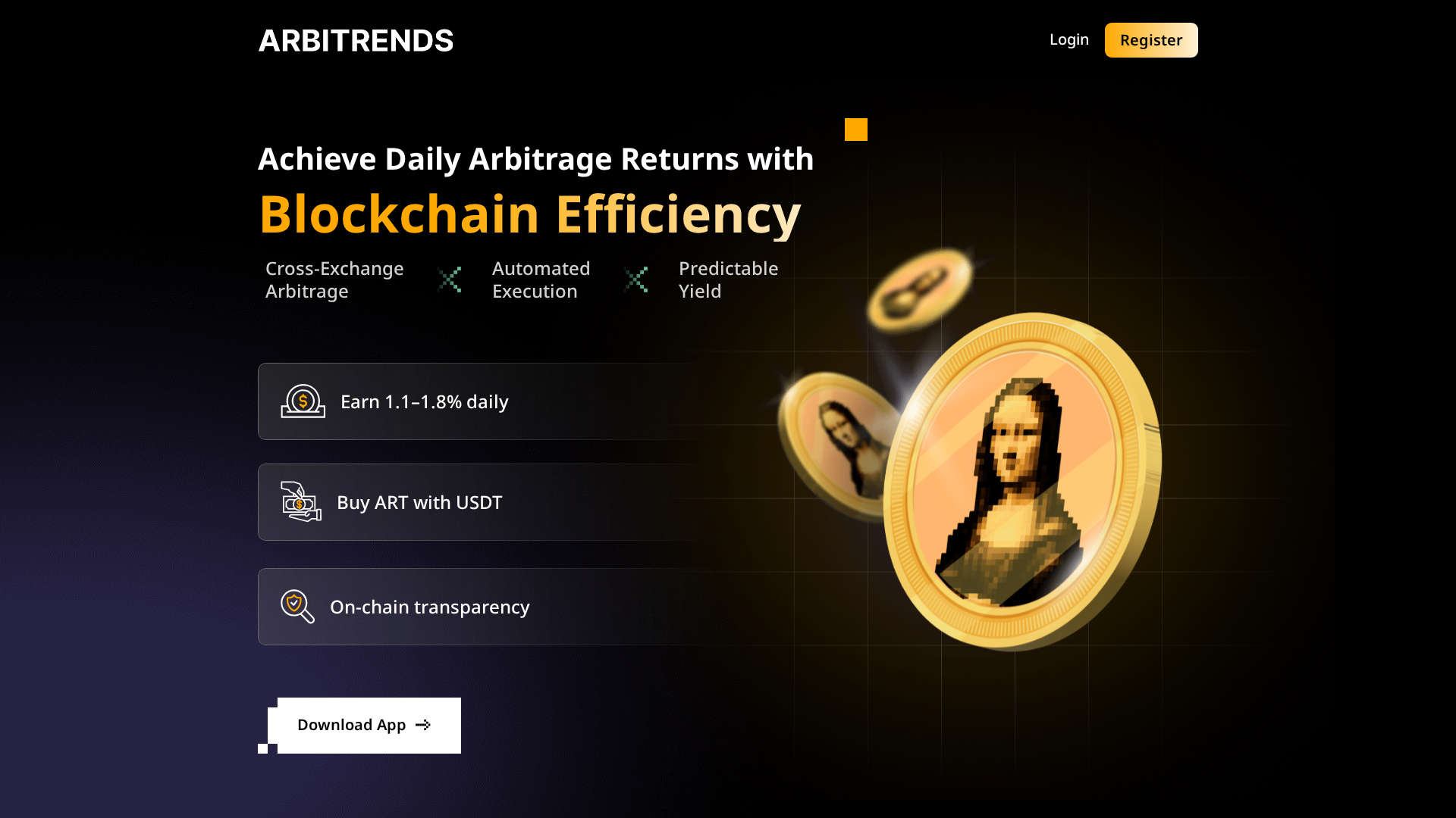 Screenshot of arbitrends.io