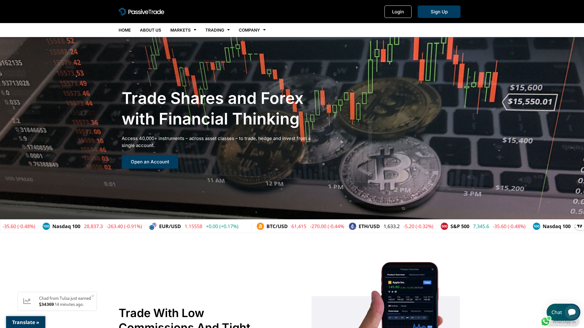 Screenshot of passivetrade.org