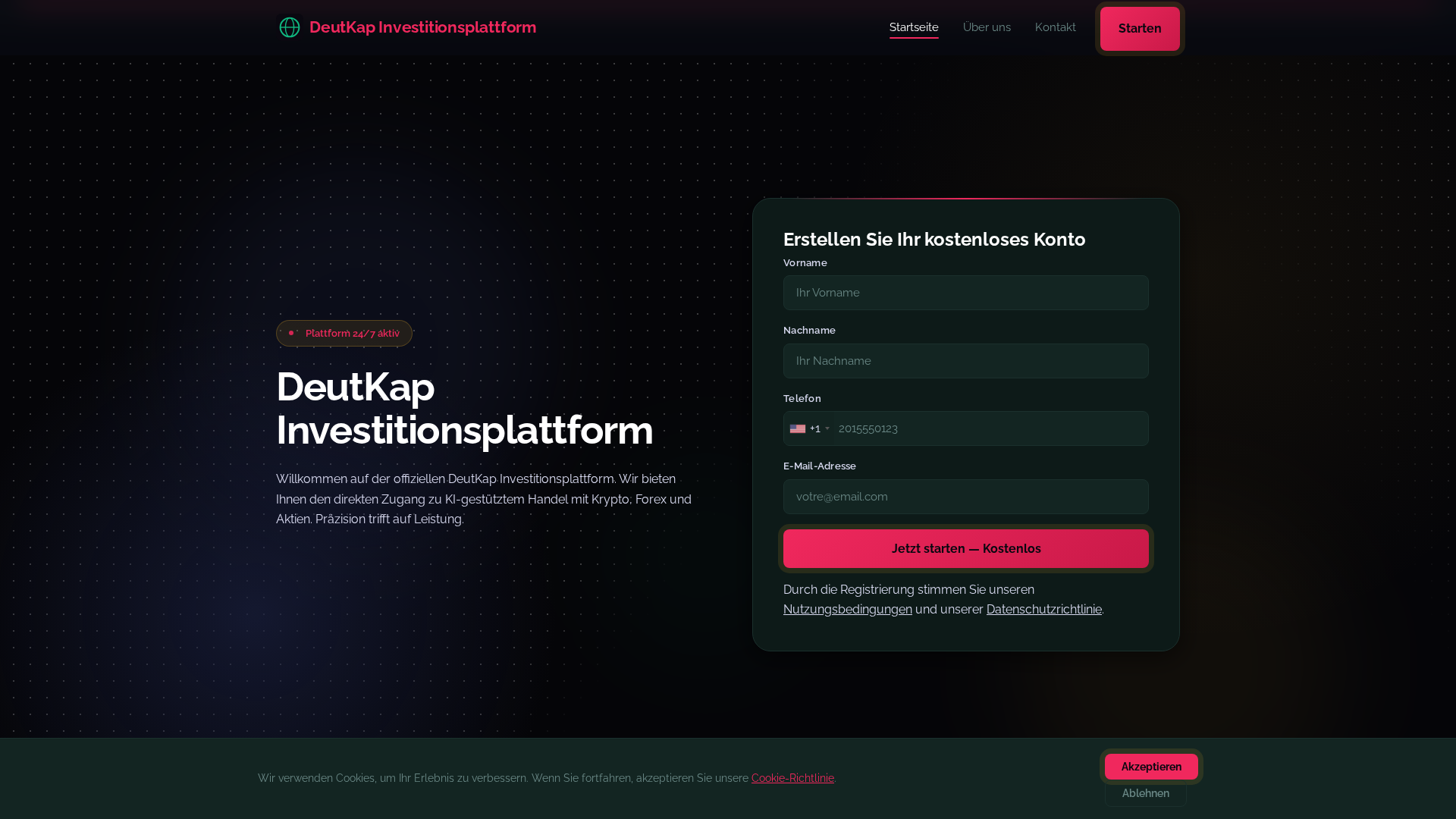 Screenshot of deutkapinvestitionsplattform.com