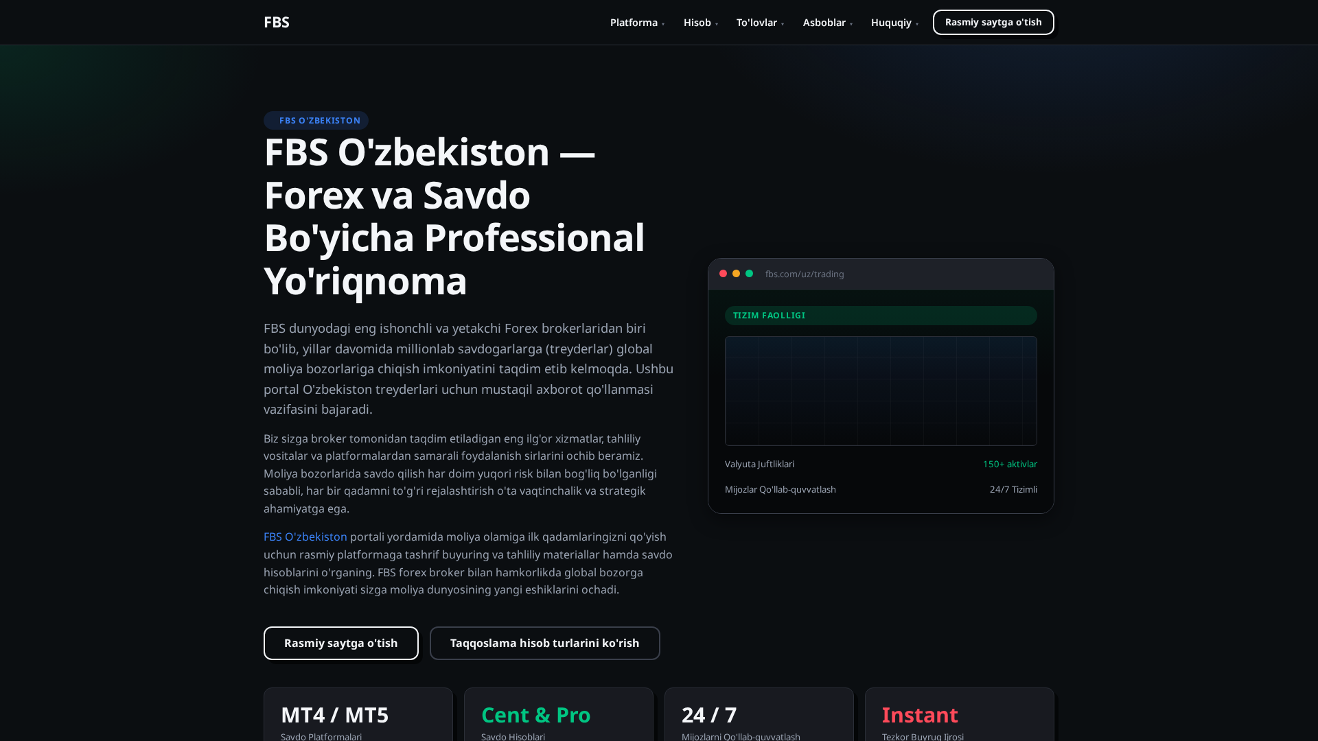 Screenshot of fbforex-uzbekistan.com