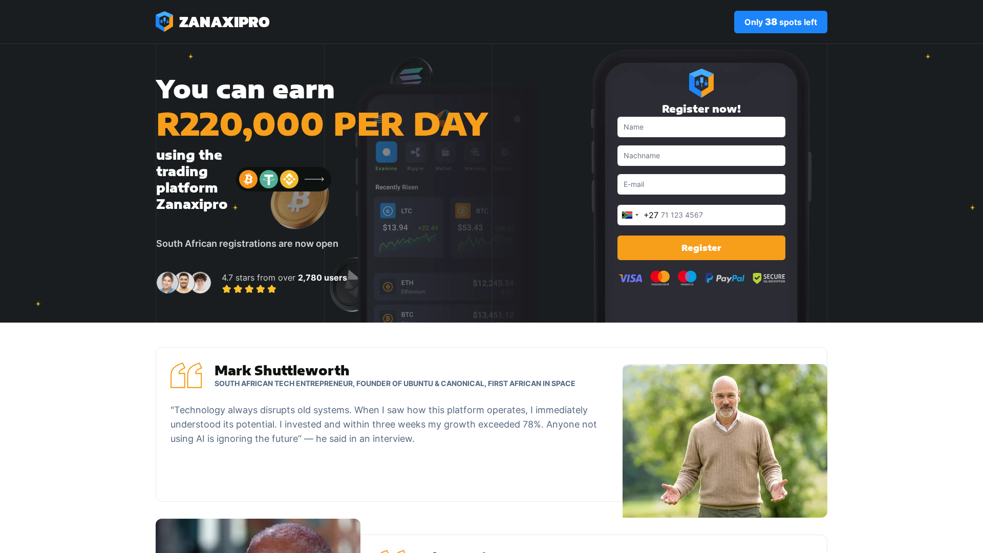 Screenshot of zanaxipro.com