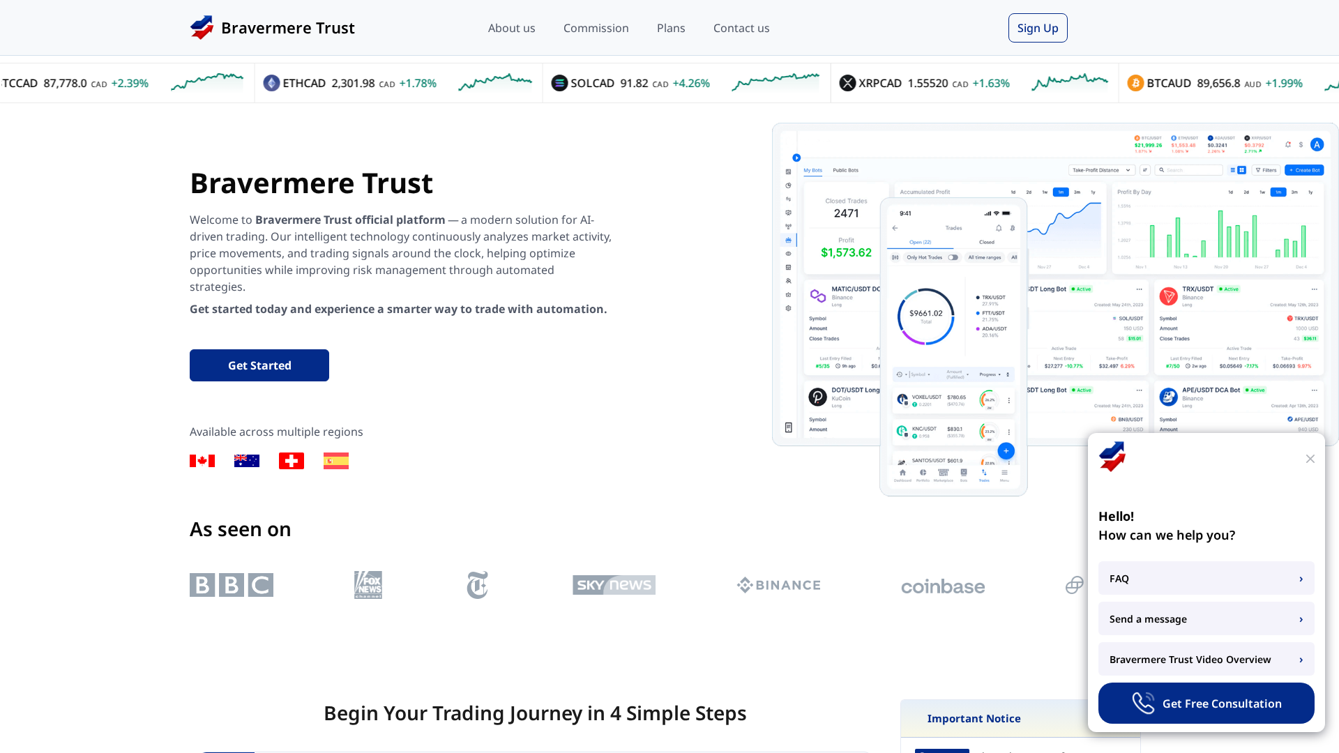 Screenshot of bravermere-trust.com