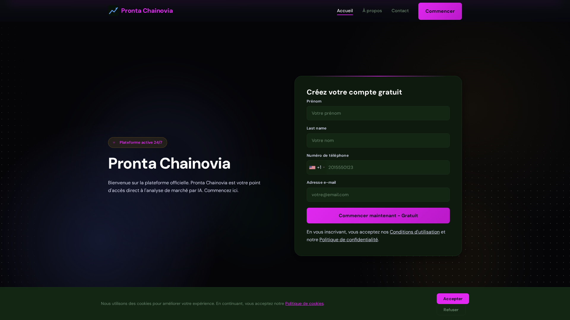 Screenshot of prontachainovia.org