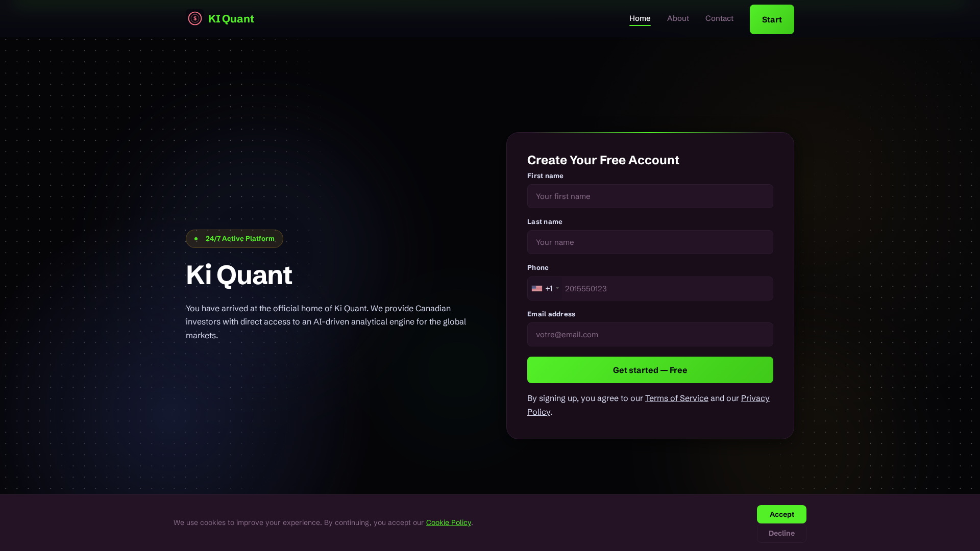 Screenshot of kiquant-ai.org