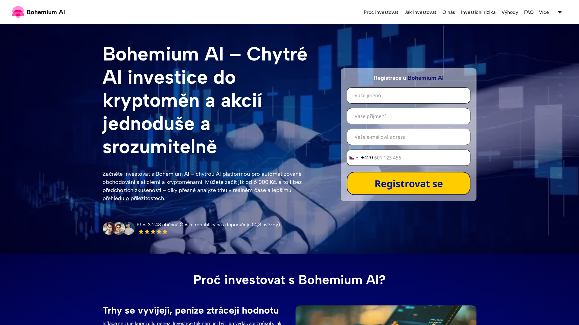 Screenshot of bohemium-ai-cz.com