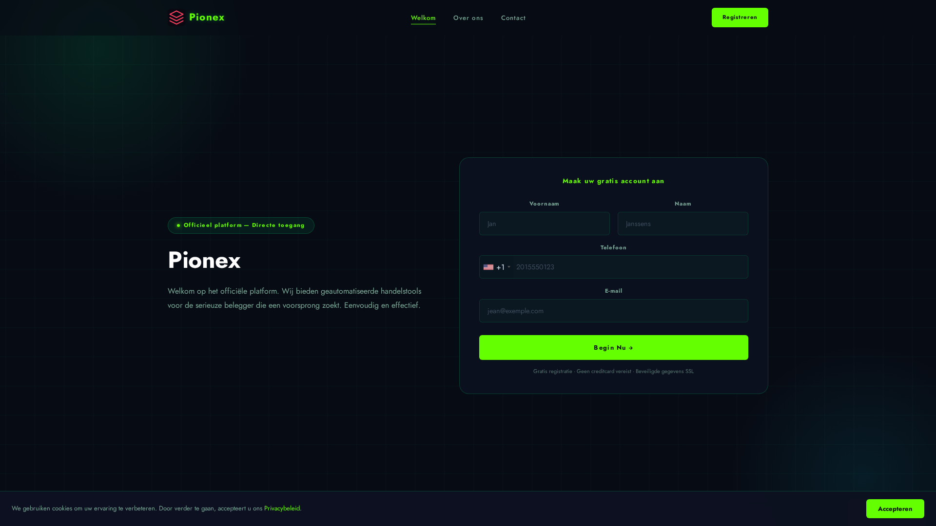 Screenshot of pionexia.com