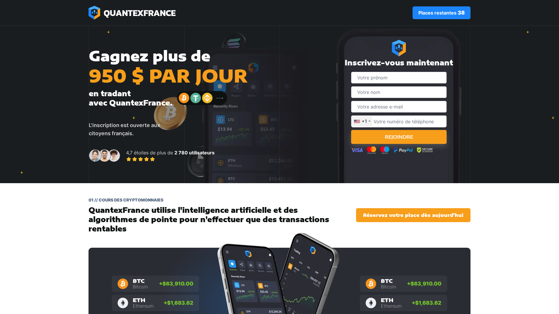 Screenshot of quantex-france-plarform.com