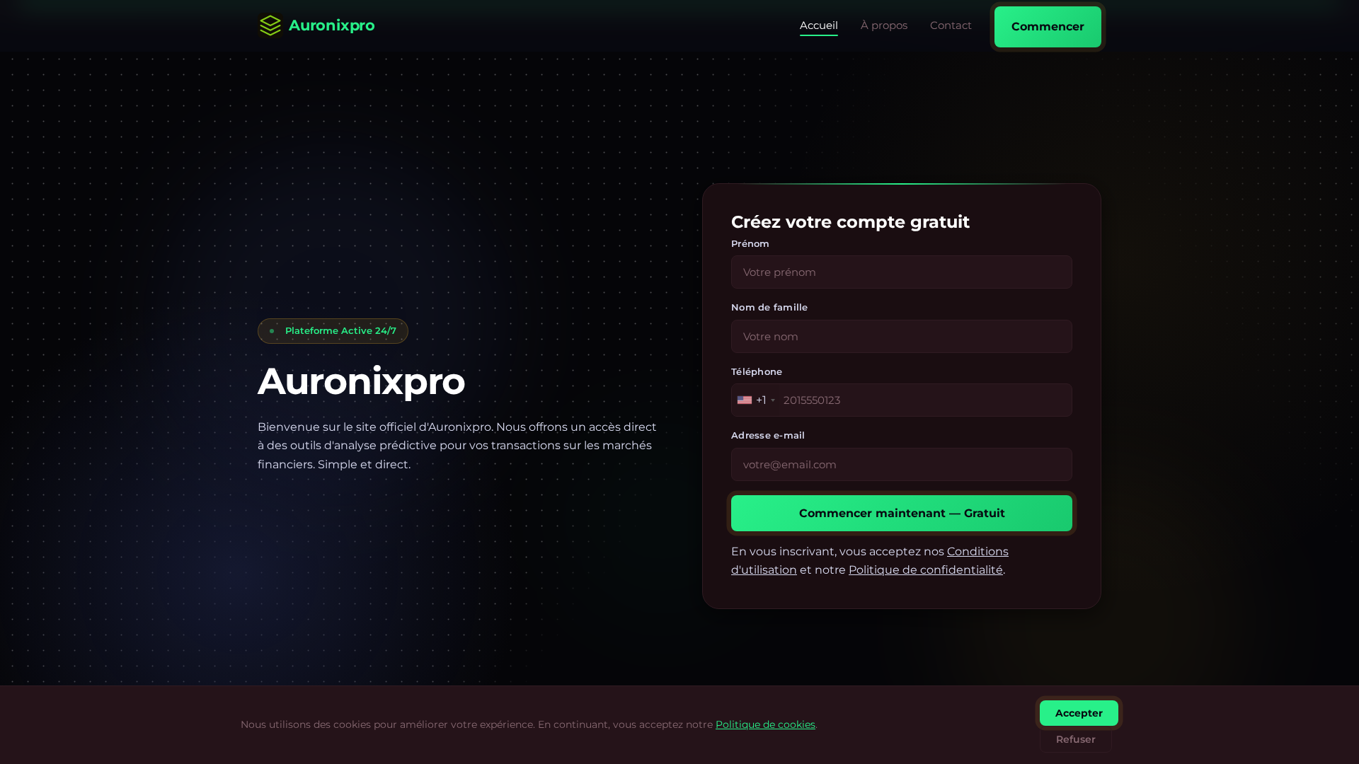 Screenshot of auronixpro.pro