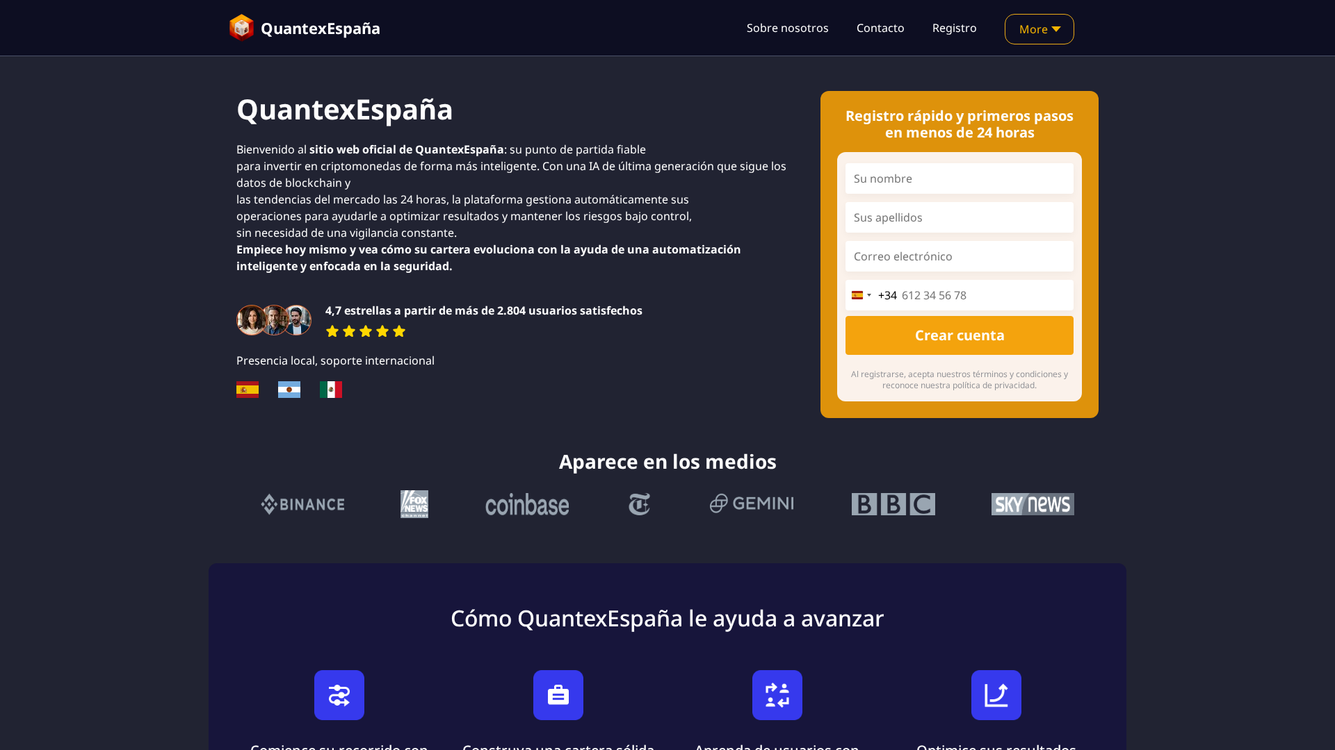 Screenshot of quantexespana-ai.com