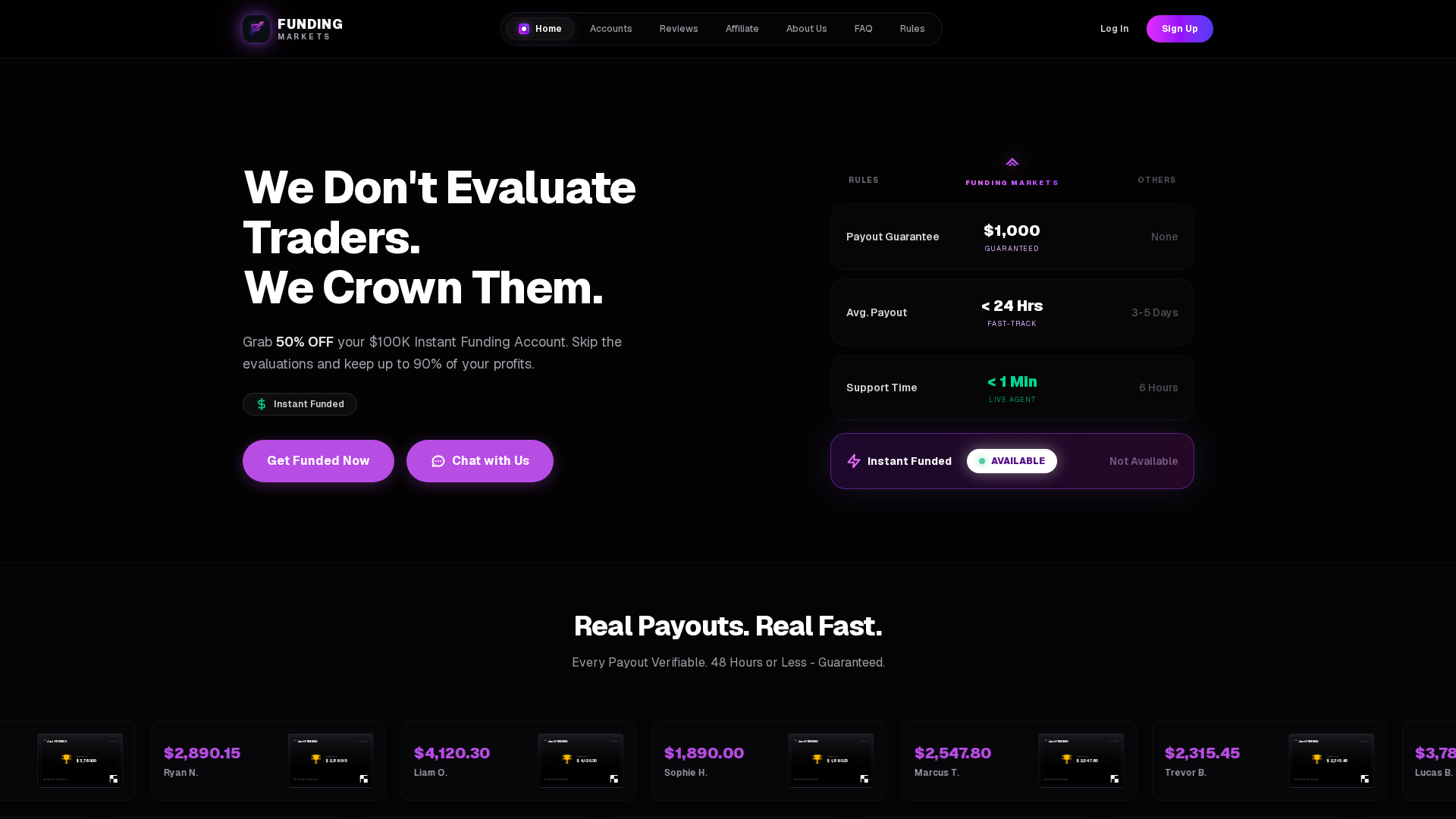 Screenshot of justfundingmarkets.com