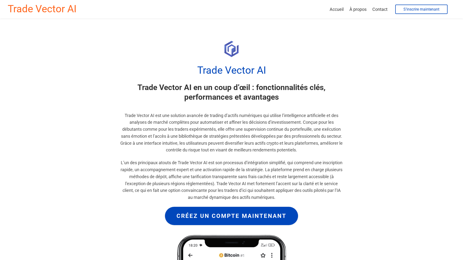 Screenshot of tradevectoraifr.com