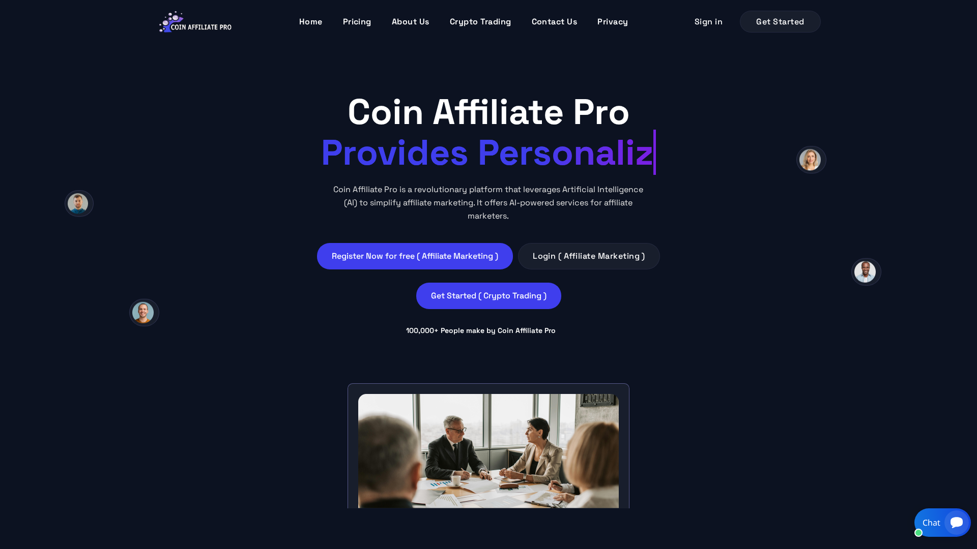 Screenshot of coinaffiliatepro.com