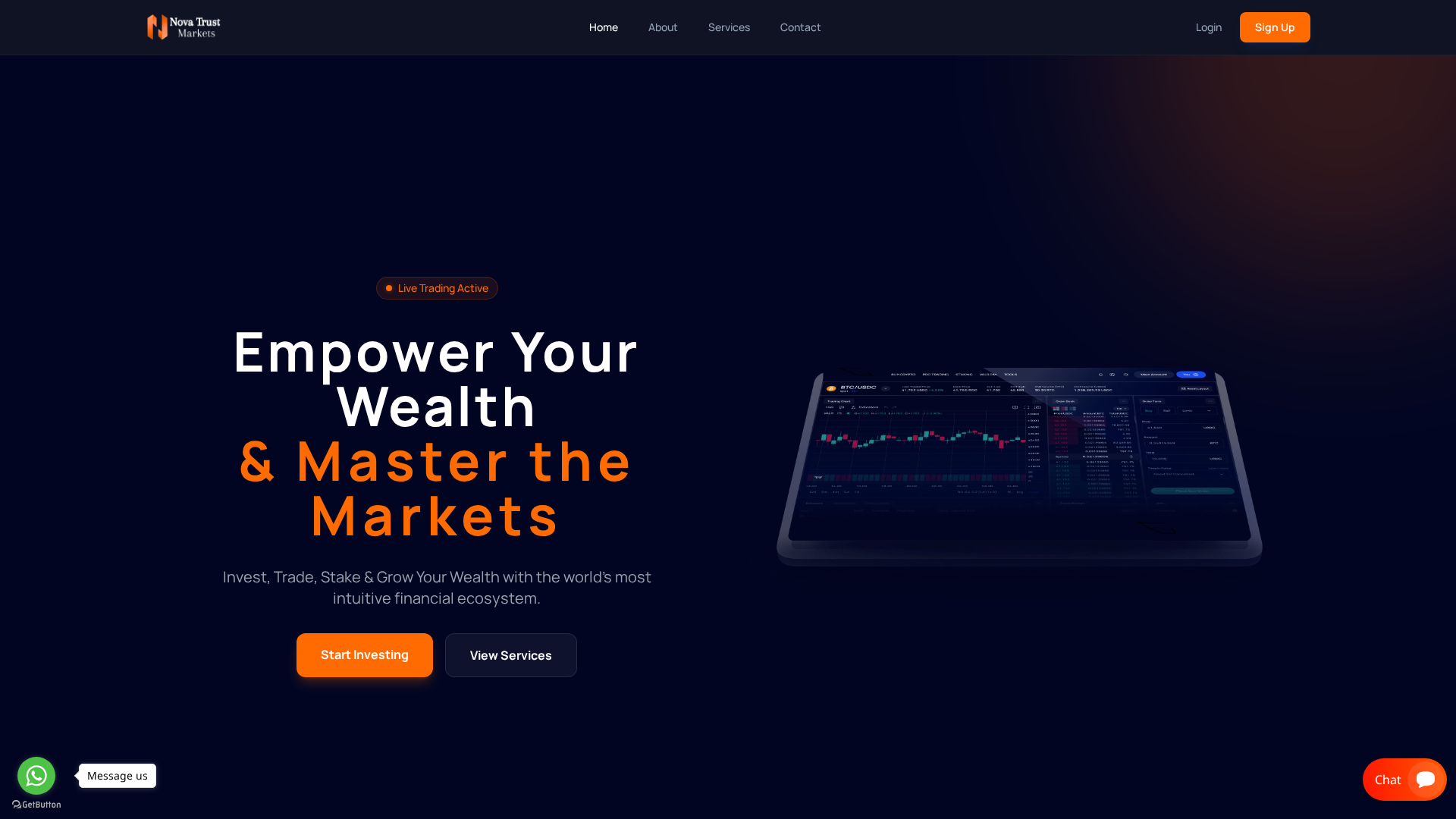 Screenshot of novatrustmarket.org