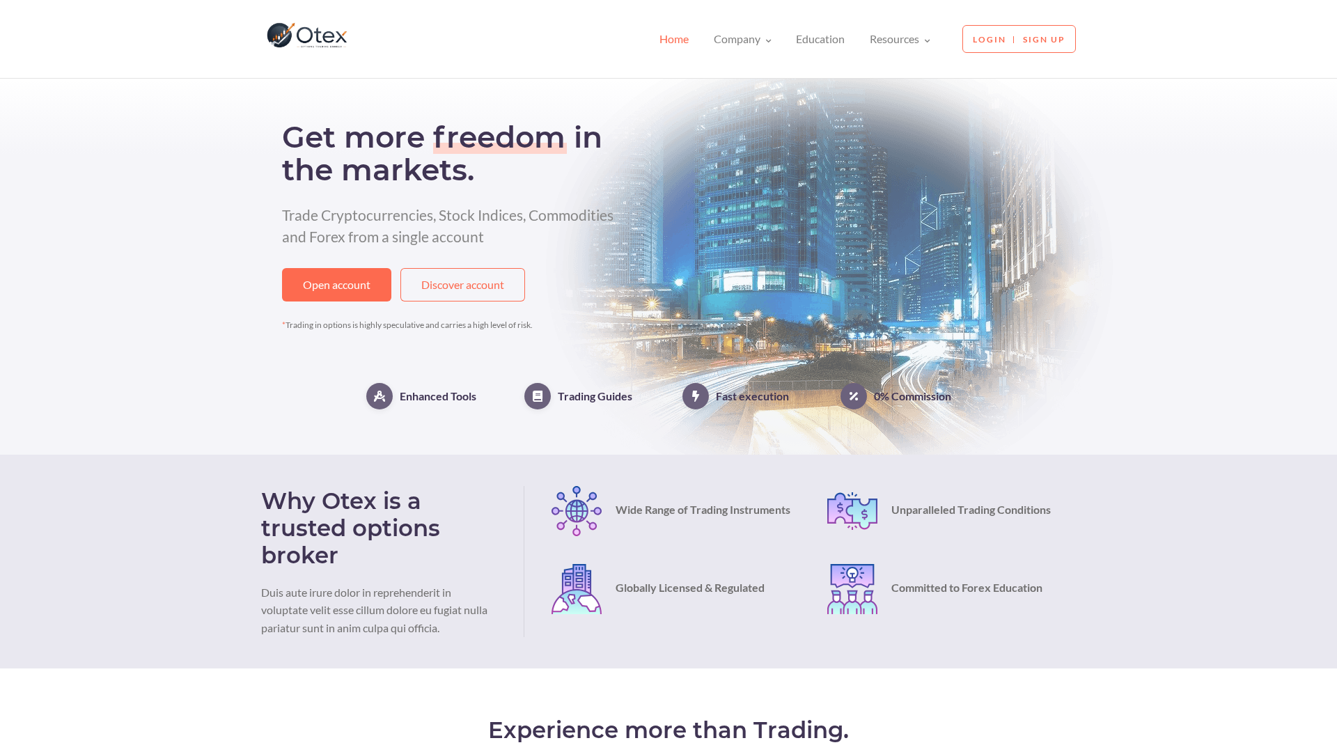 Screenshot of otexoption.com