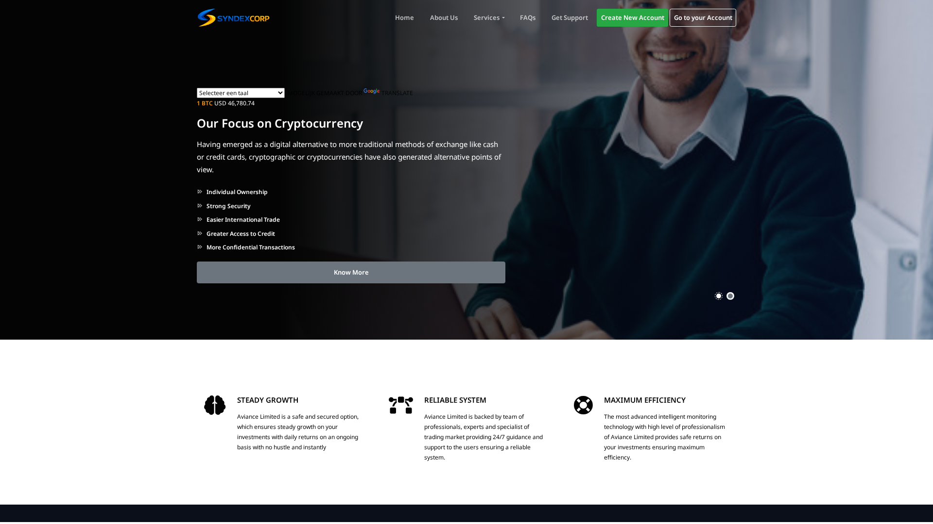 Screenshot of syndexcorp.com