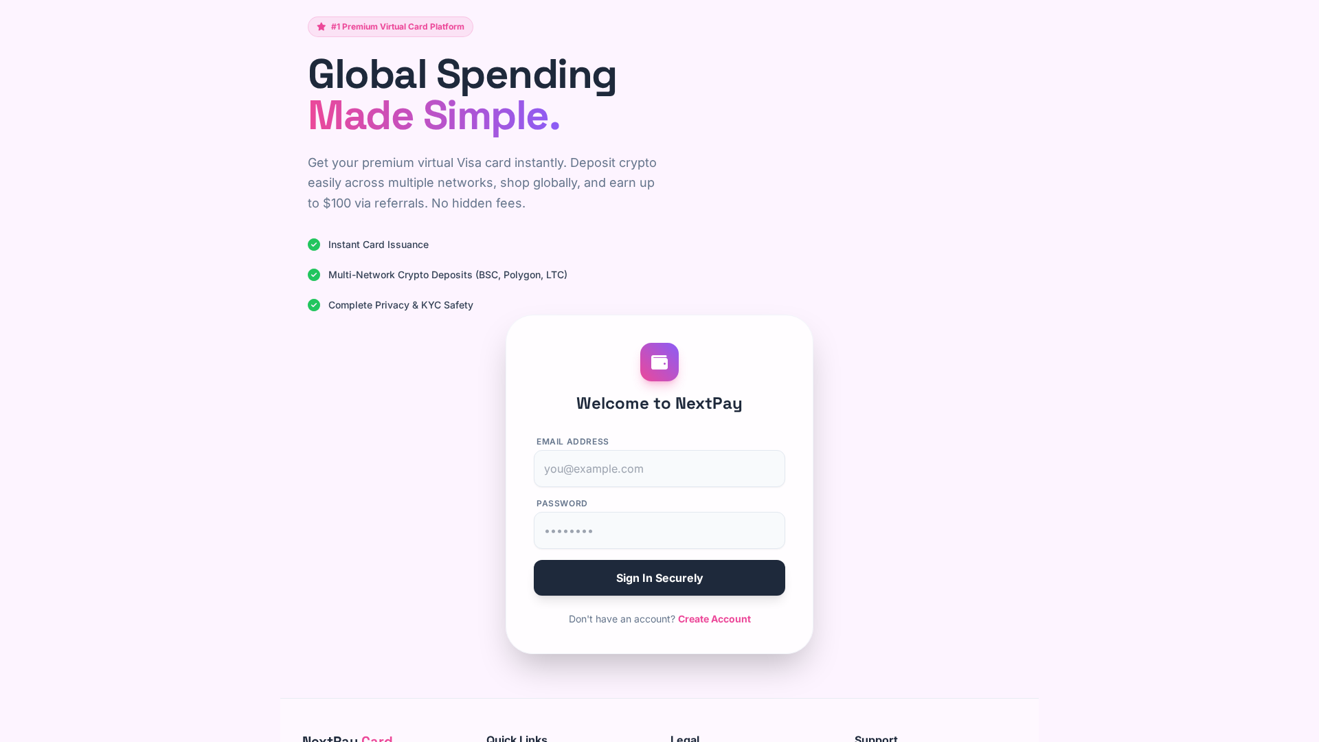 Screenshot of nextpaycard.com