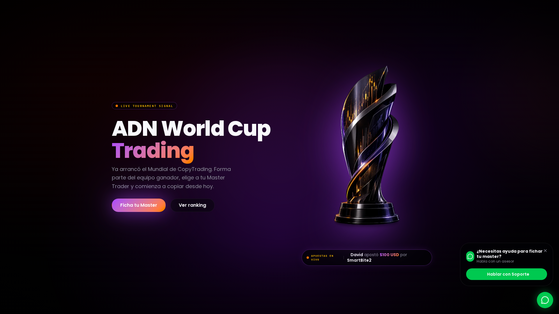 Screenshot of adntorneocopytrading.com