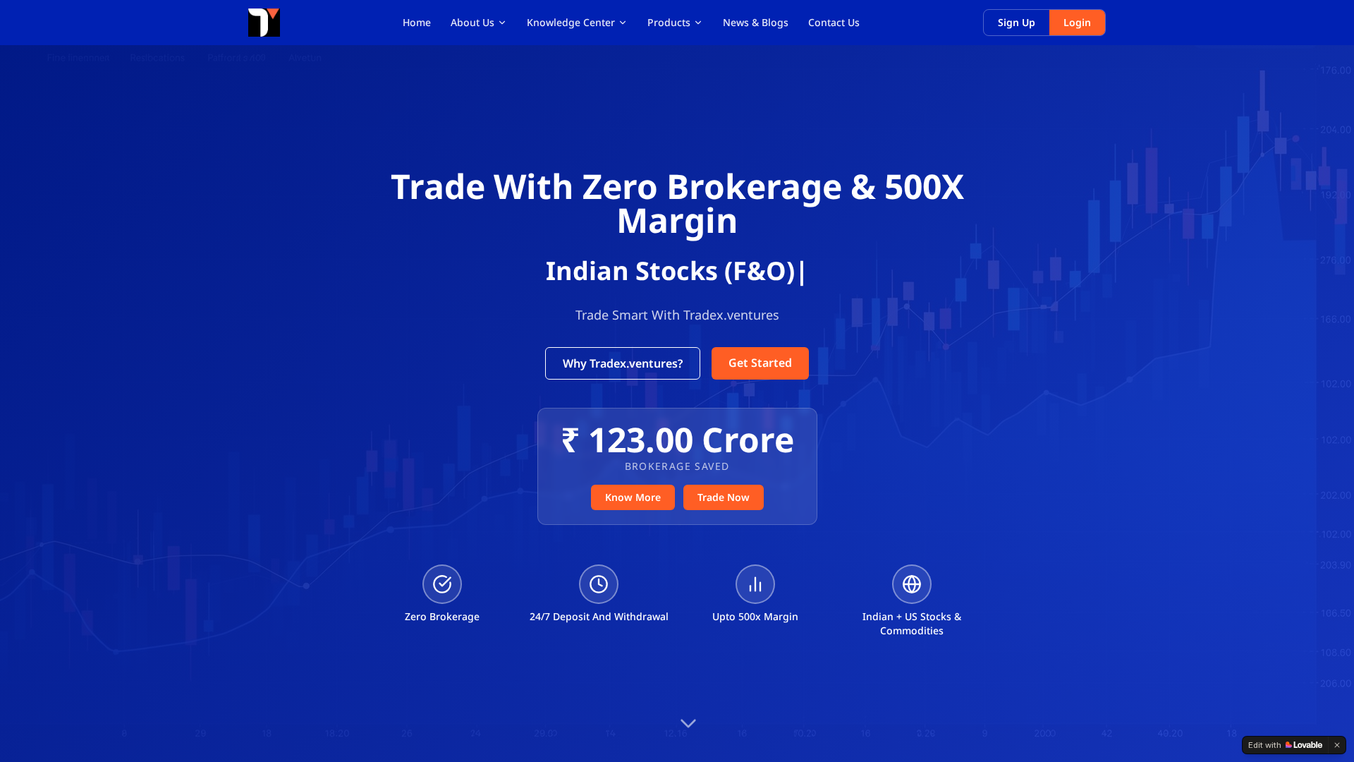 Screenshot of tradex.ventures