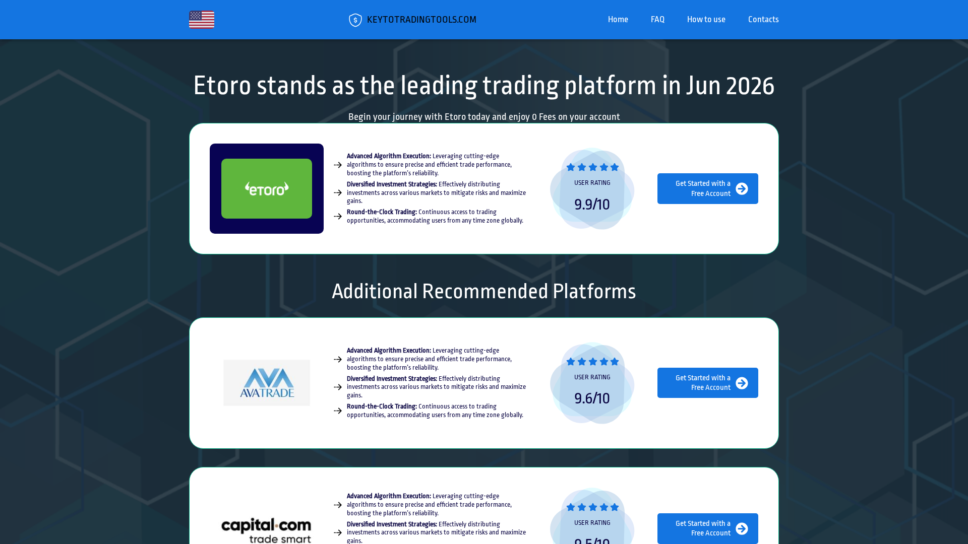 Screenshot of keytotradingtools.com