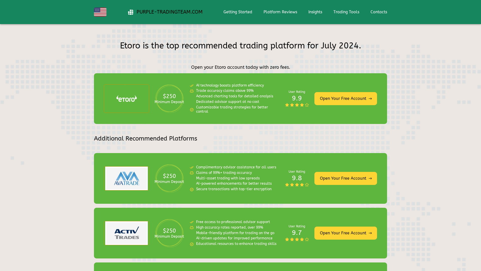 Screenshot of purple-tradingteam.com