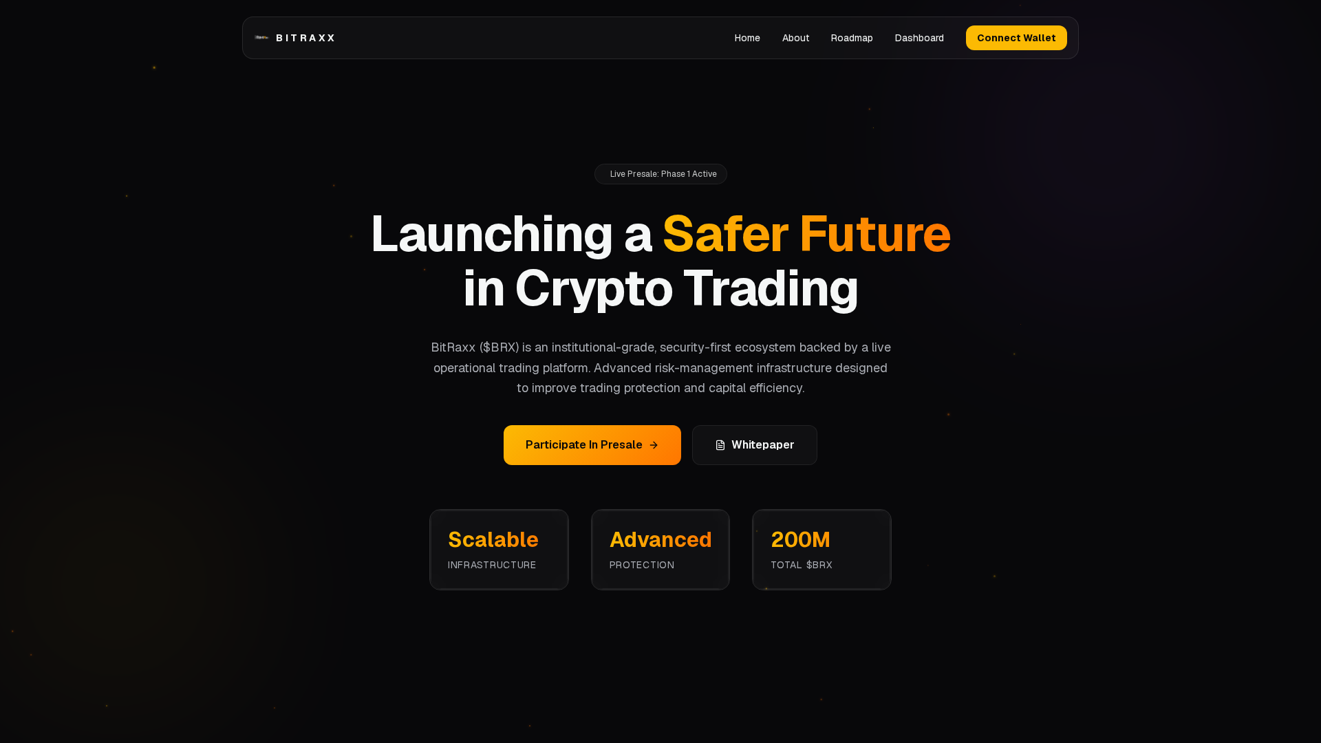 Screenshot of bitraxxtoken.com