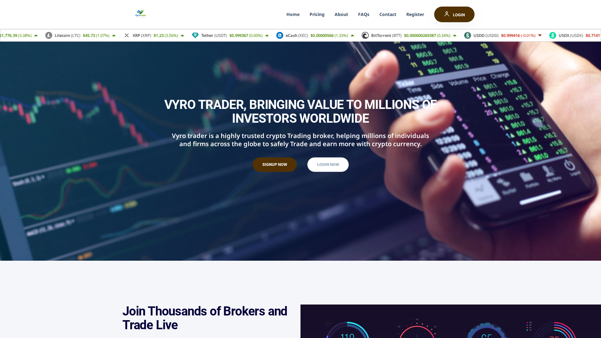 Screenshot of vyrotrader.com