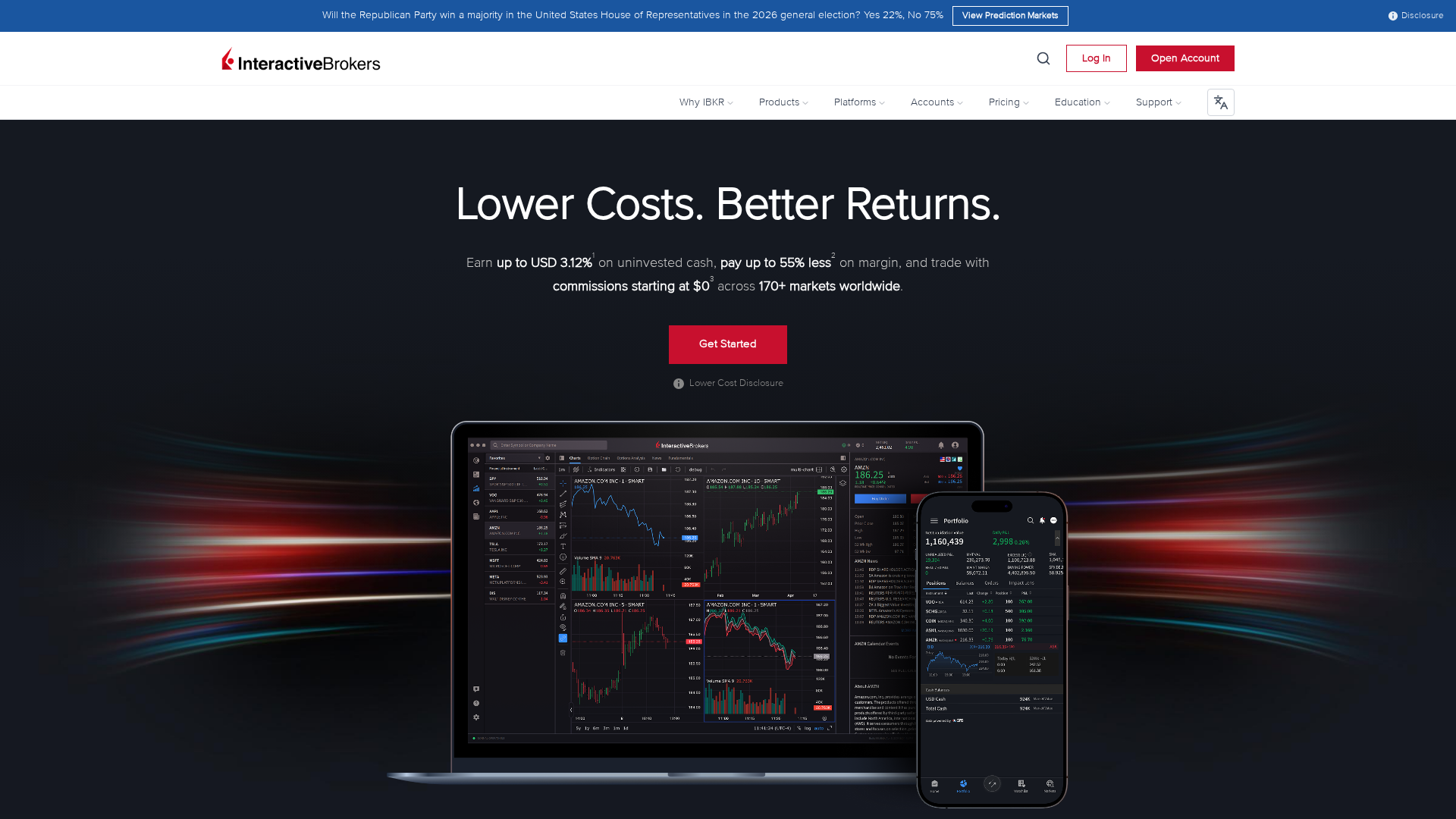 Screenshot of interactiiveebrokers.com