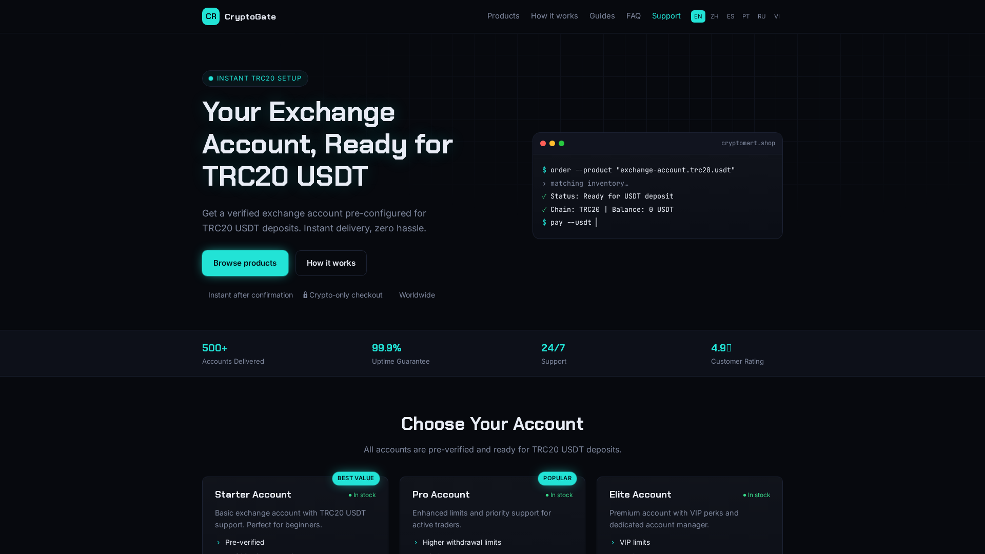 Screenshot of cryptomart.shop