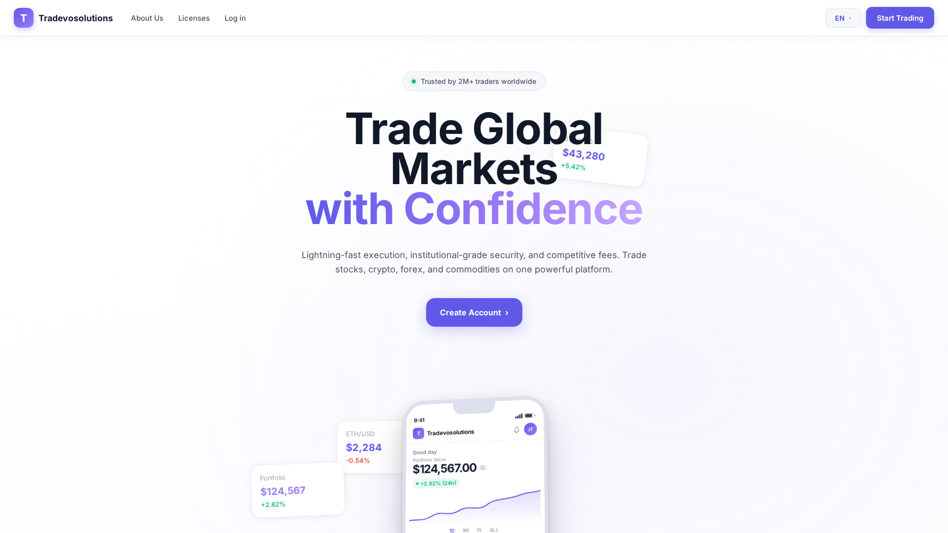 Screenshot of tradevosolutions.com