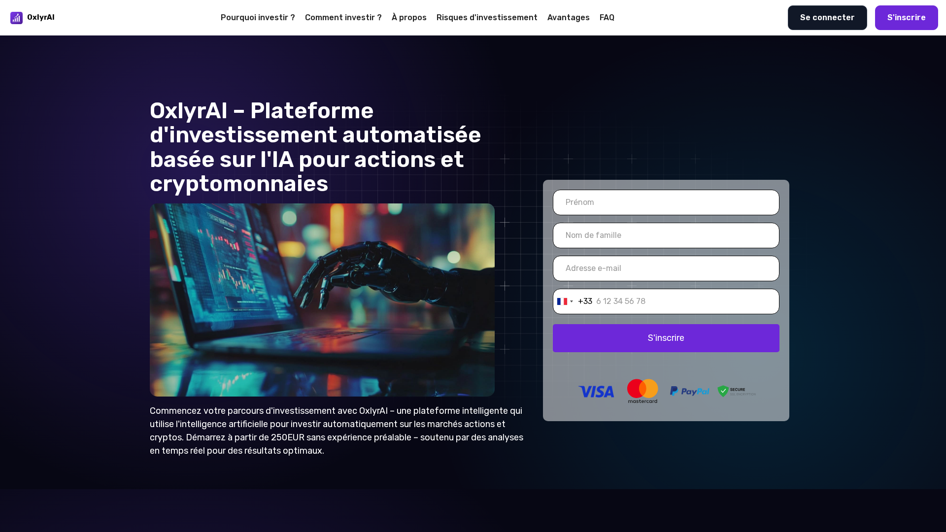 Screenshot of oxlyr-ai.com