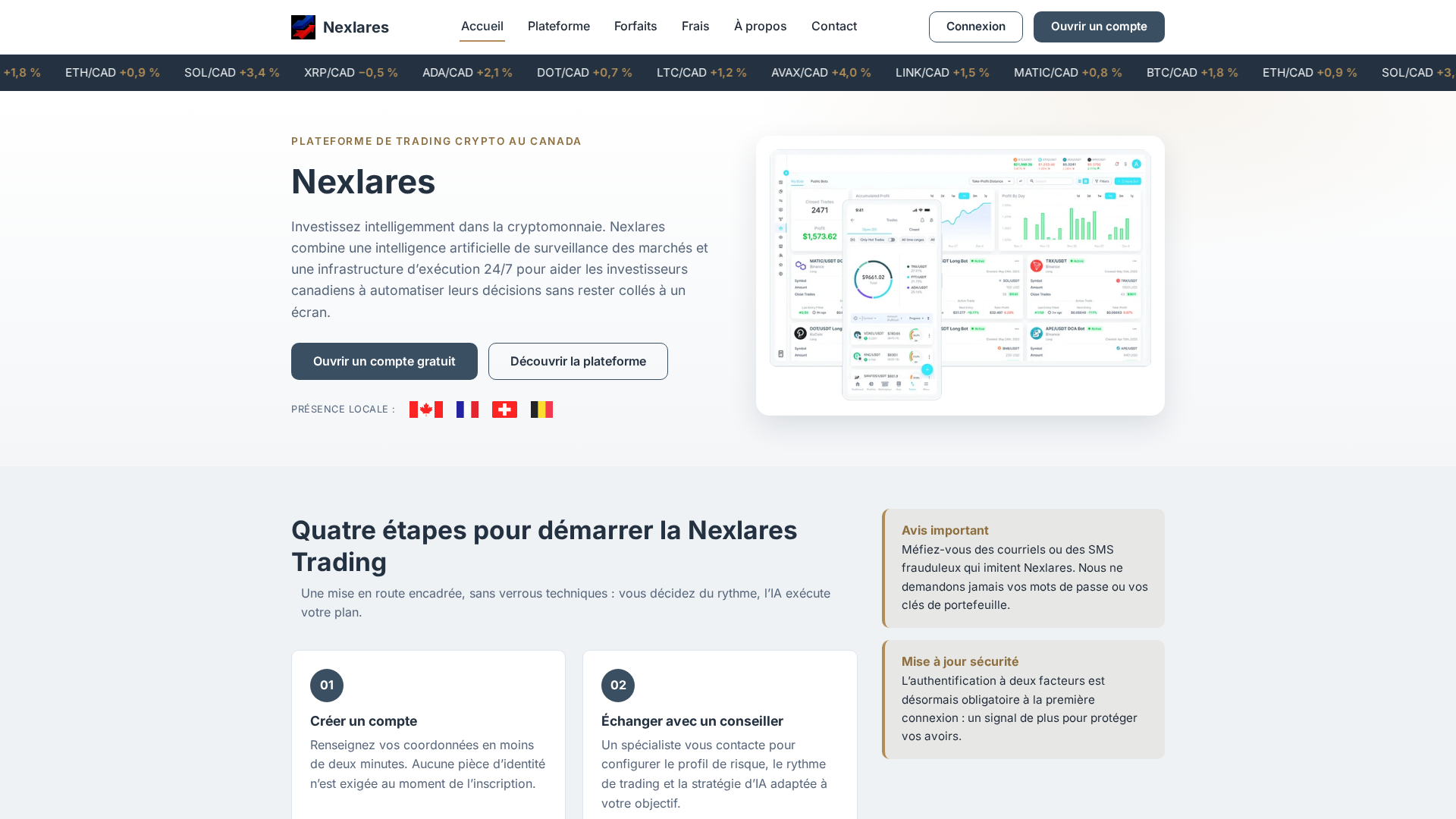 Screenshot of nexlares-canada.com