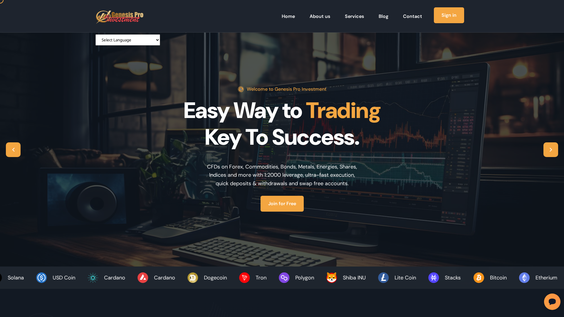 Screenshot of genesisproinvestment.com