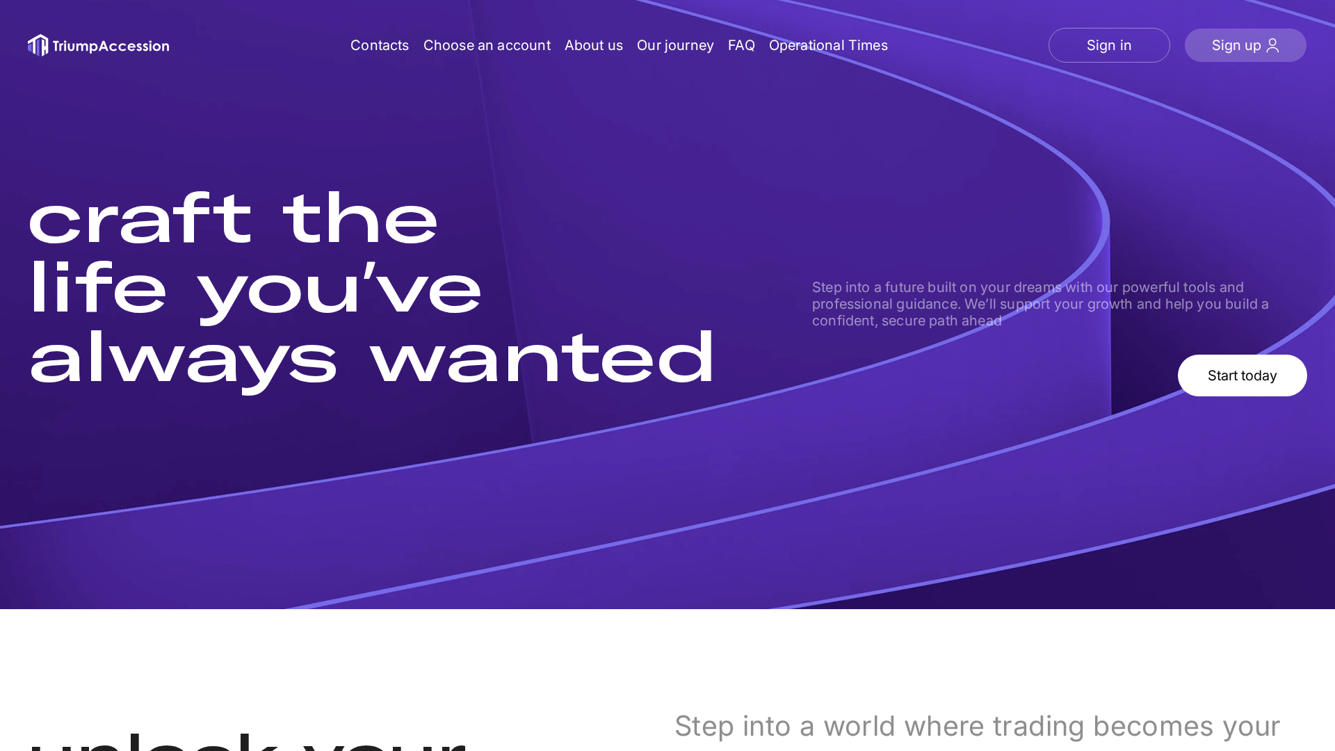 Screenshot of triumpaccession.com