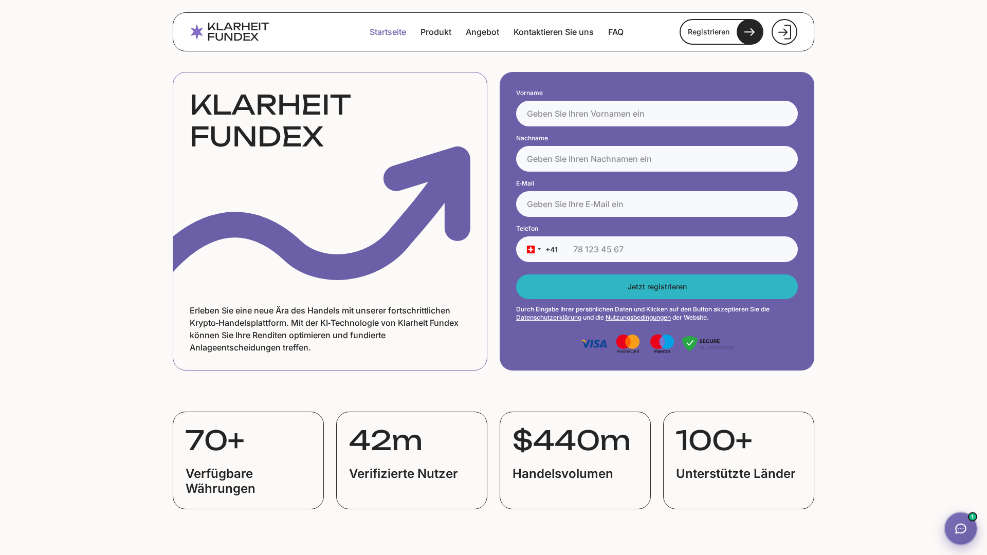 Screenshot of klarheit-fundex-ch.com