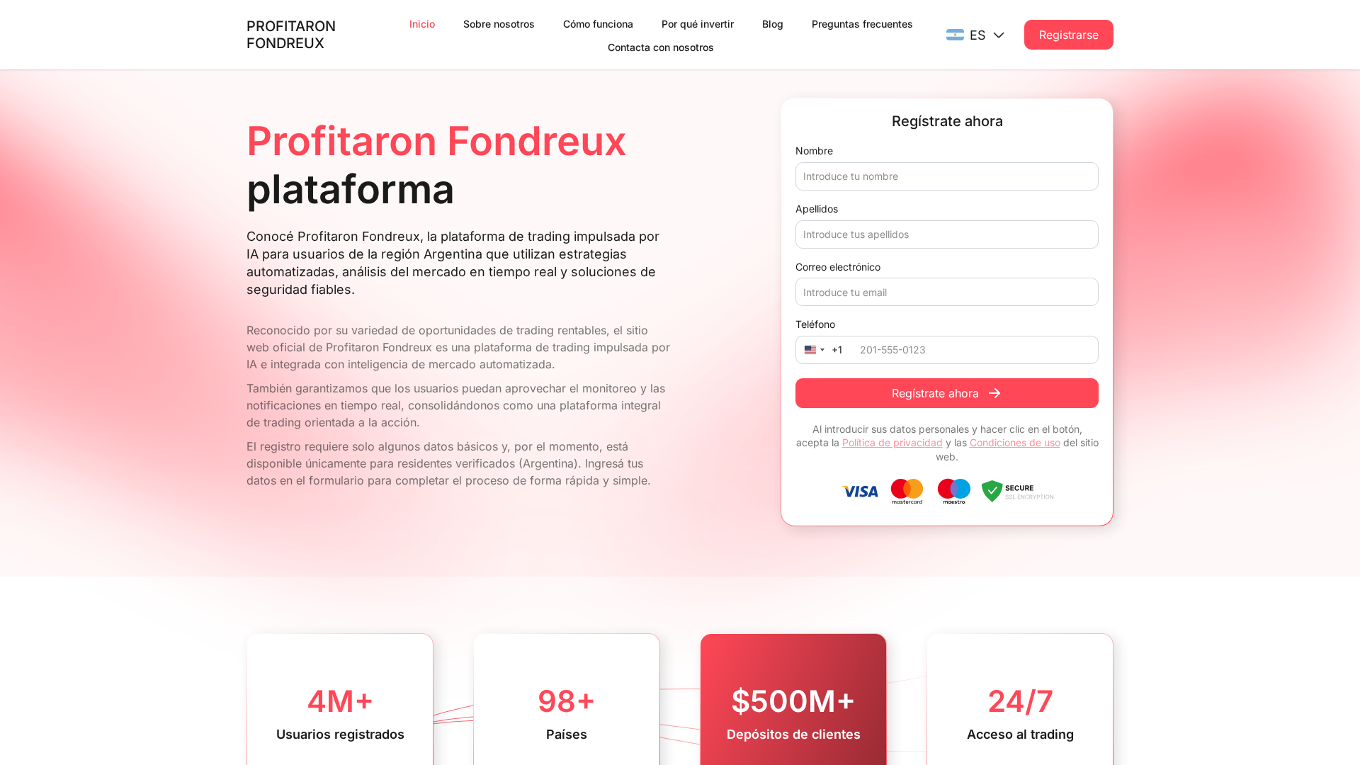 Screenshot of profitaron-fondreux.com