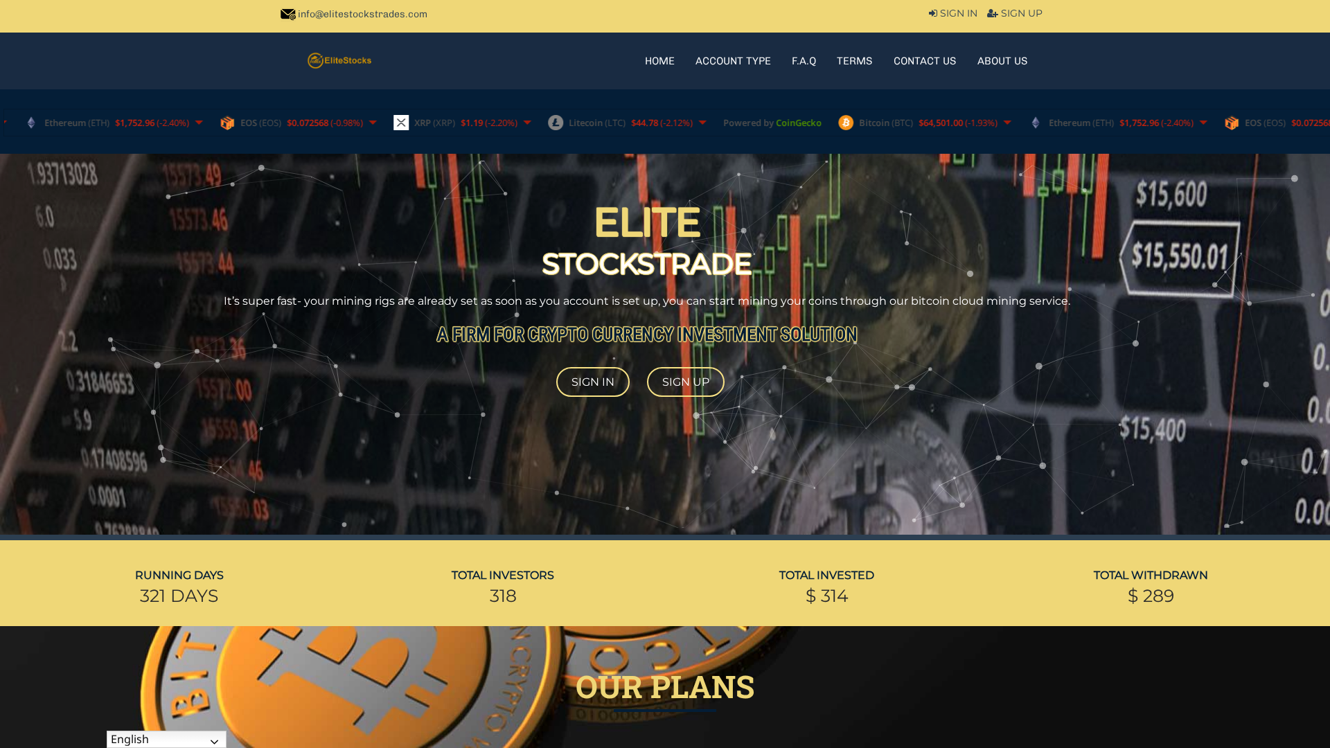 Screenshot of elitestocktrader.net