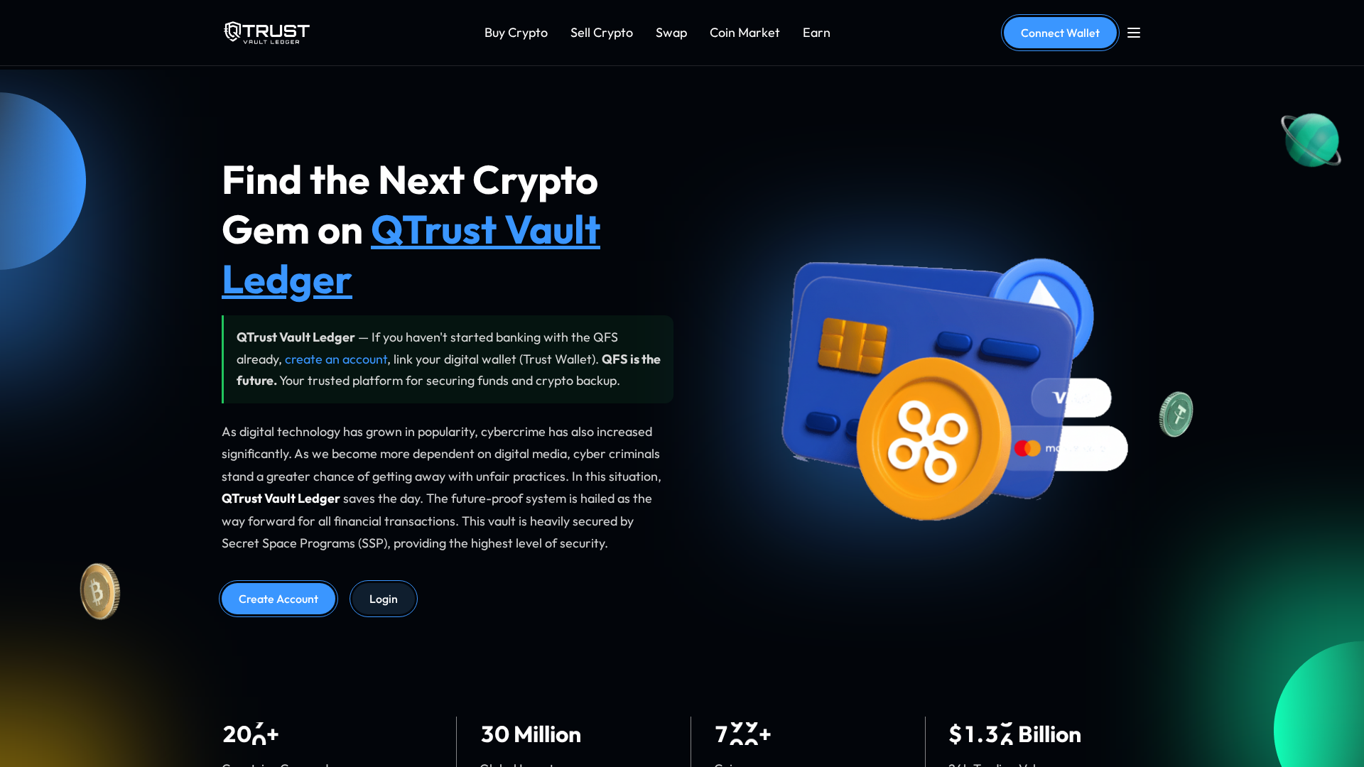Screenshot of qtrustvaultledger.com