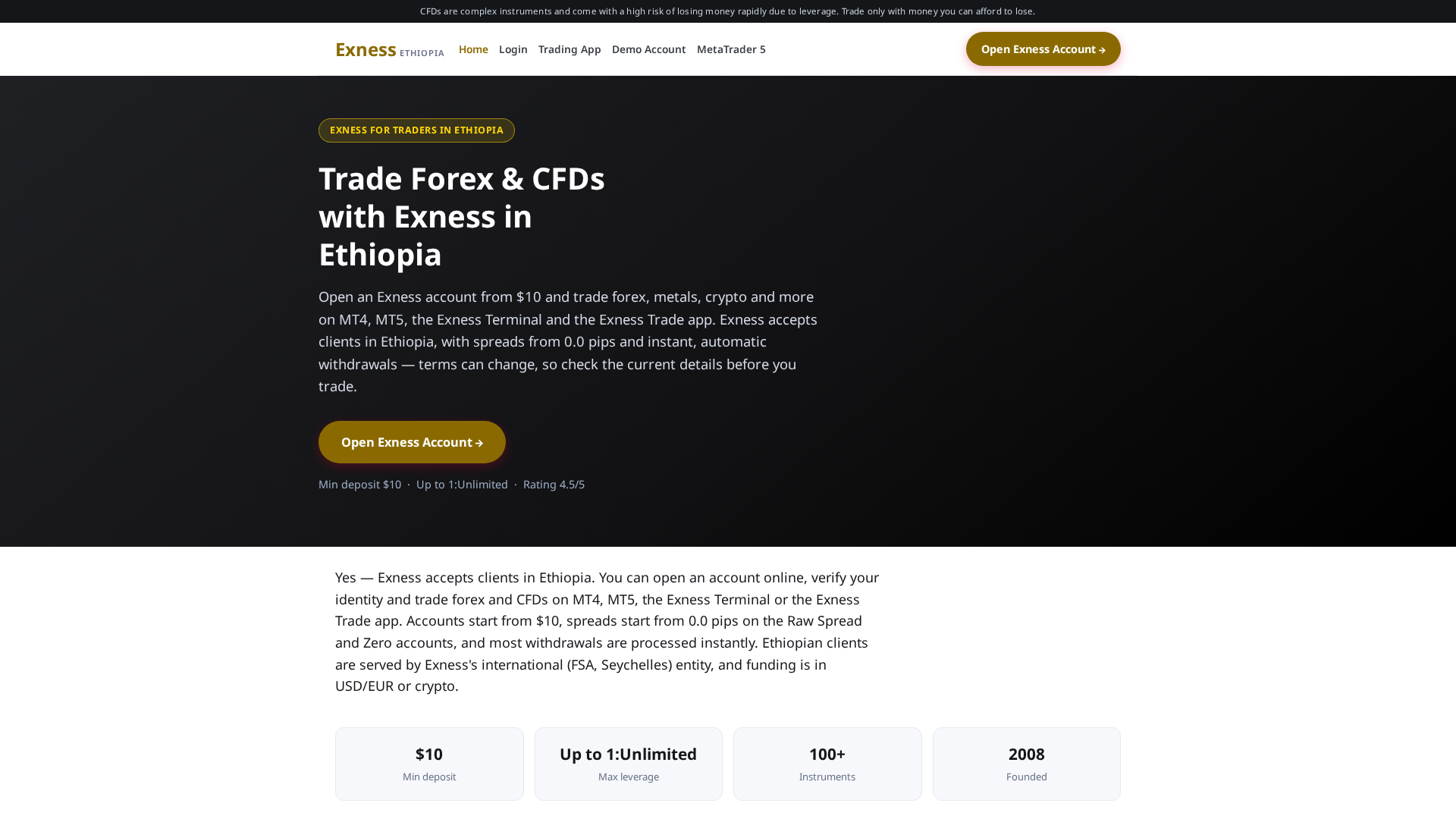 Screenshot of exnethiopia.com