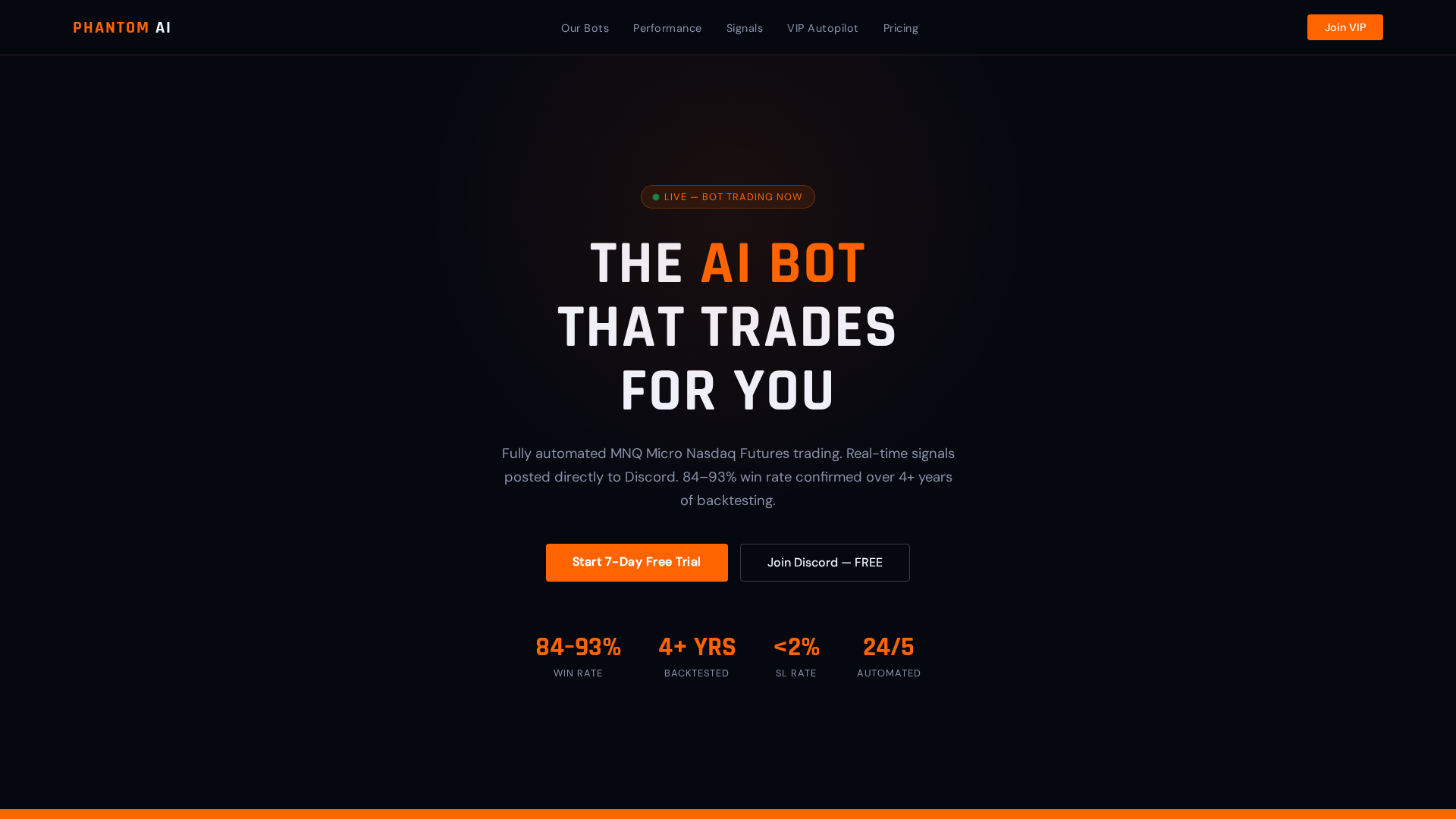 Screenshot of phantom-ai-trading.com